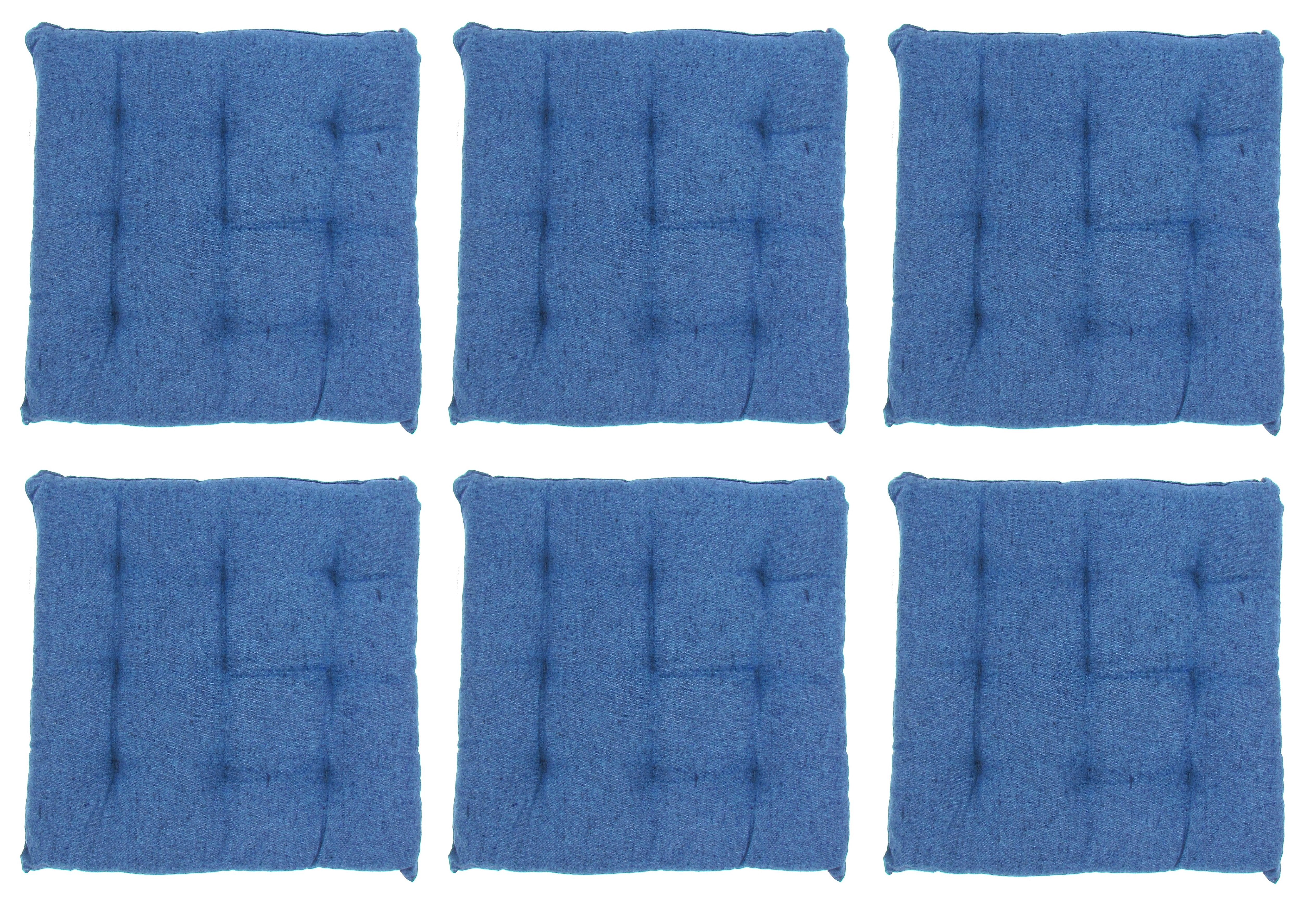 VINNEMEIER GmbH Textil- und Schuhimport Sitzkissen Stuhlauflagen 9-Punktesteppung 40x40x5cm, mit Befestigungsbänder, für Innen und Außen