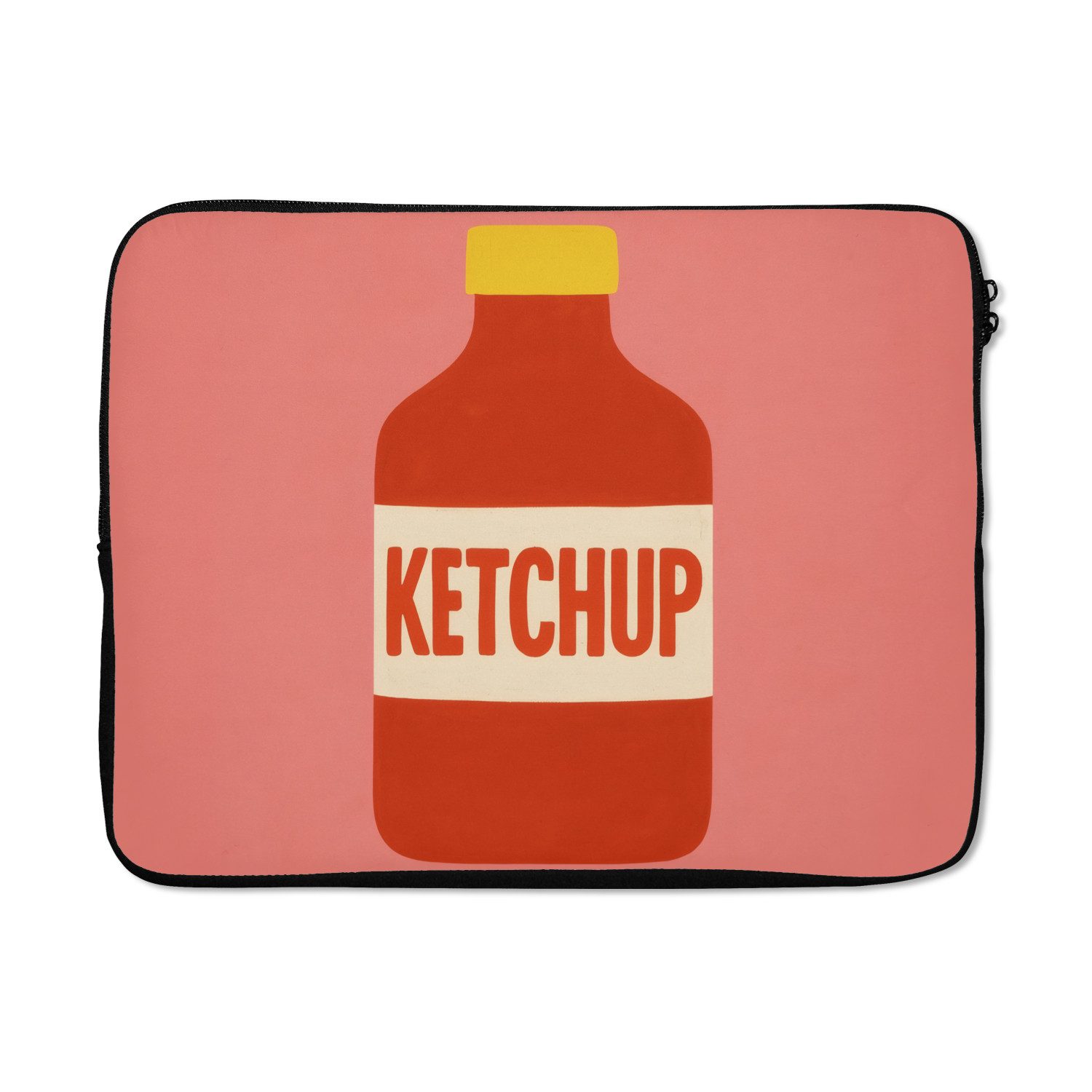 MuchoWow Laptop-Hülle Ketchup - Flasche - Rot - Minimalistisch 17 Zoll, Laptopsleeve, weiches Innenfutter zum Schutz Kratzern, Laptoptasche