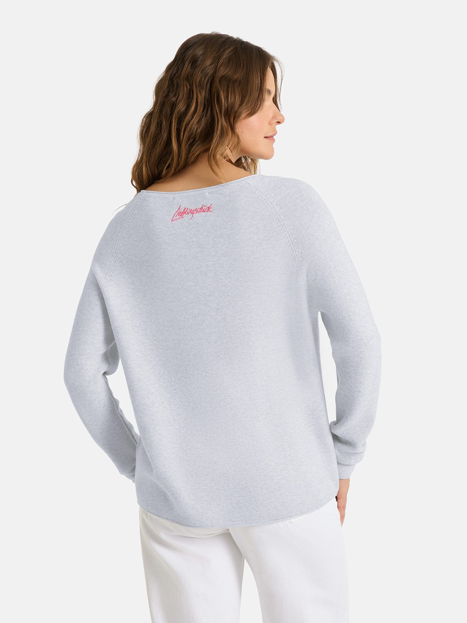 Lieblingsstück Rundhalspullover BiancaEP aus reiner Baumwolle, unifarbenes Design