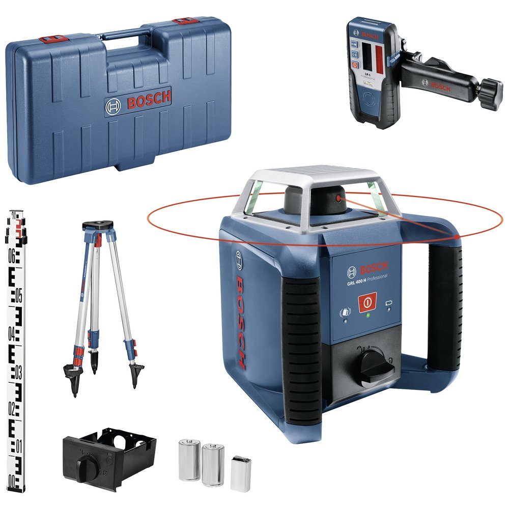 Bosch Professional Nivelliergerät Bosch Professional GRL 400 H Set Rotationslaser inkl. Stativ, inkl. L, (GRL 400 H Set)