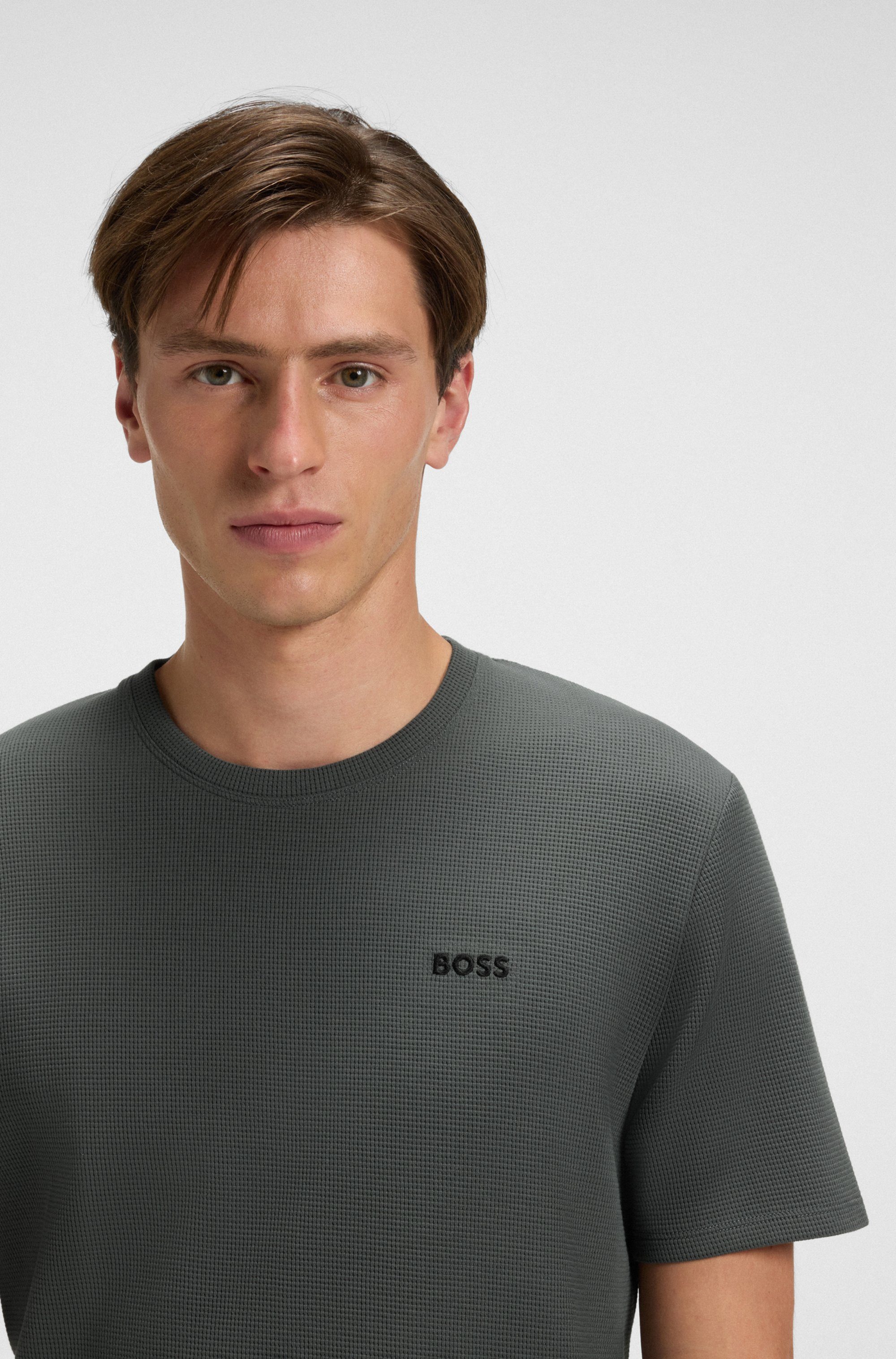 BOSS Pyjamaoberteil Waffle T-Shirt günstig online kaufen