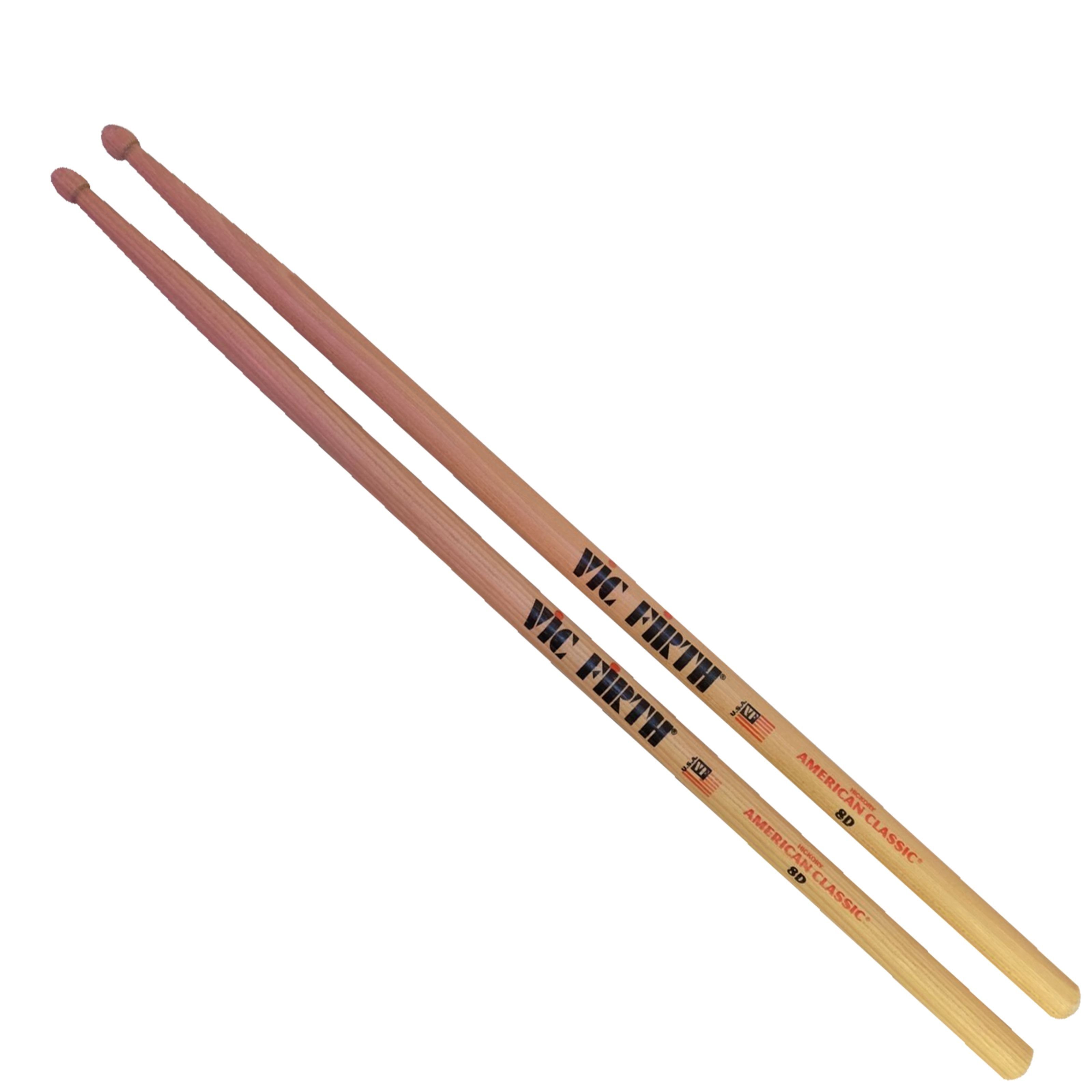 Vic-Firth Drumsticks (8D Sticks American Classic Wood Tip, Sticks, Beater und Mallets, Drumsticks Holztip), 8D Sticks, American Classic, Wood Tip - Drumsticks