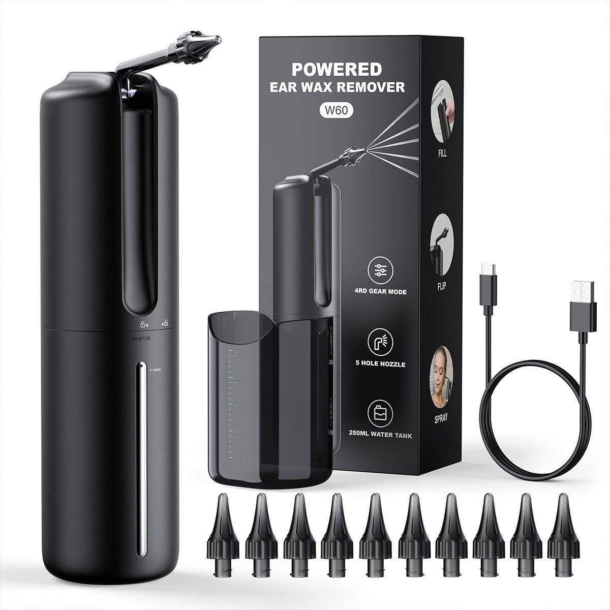 DOPWii Elektrischer Ohrenreiniger Tragbarer Ohrenreiniger,elektrischer Ohrenschmalzreiniger, 1-tlg., wasserdichtes Design, für ältere Menschen, Jugendliche und Kinder