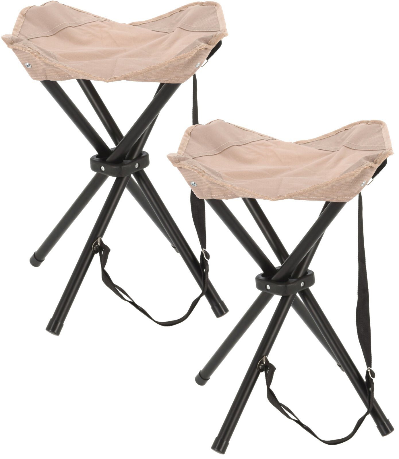 Koopman Campinghocker Beige (2 St), Klapphocker, 2er Set, Angeln Garten, Tragetasche