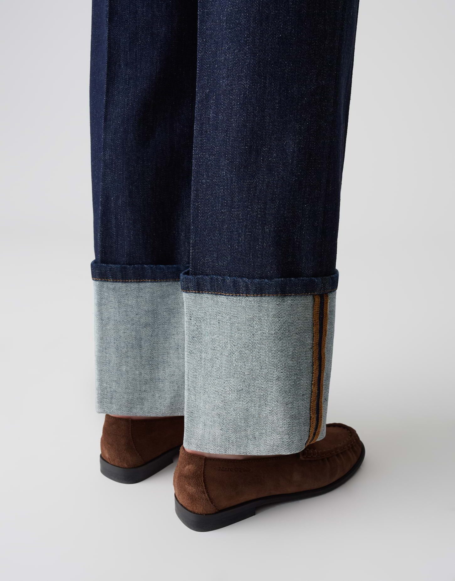 OPUS PANTS 5-Pocket-Jeans MOIRA CLEAN mit XL Aufschlag Mid Rise Cropped, französische Taschen, XL-Aufschlag am Saum