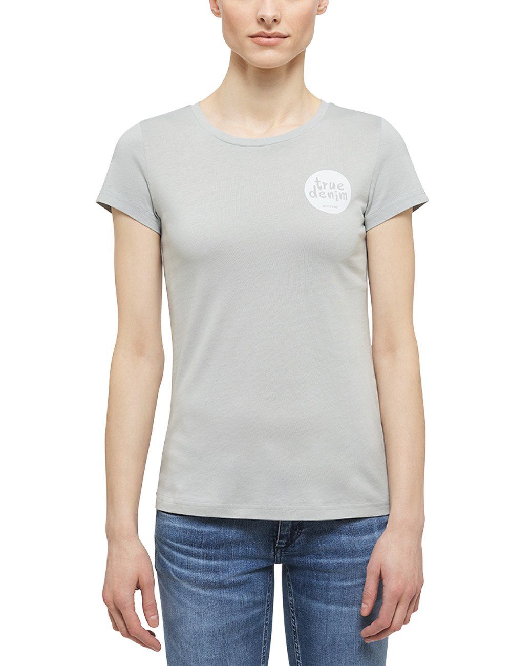 MUSTANG T-Shirt Alexia C Print, Label-Print auf Brusthöhe