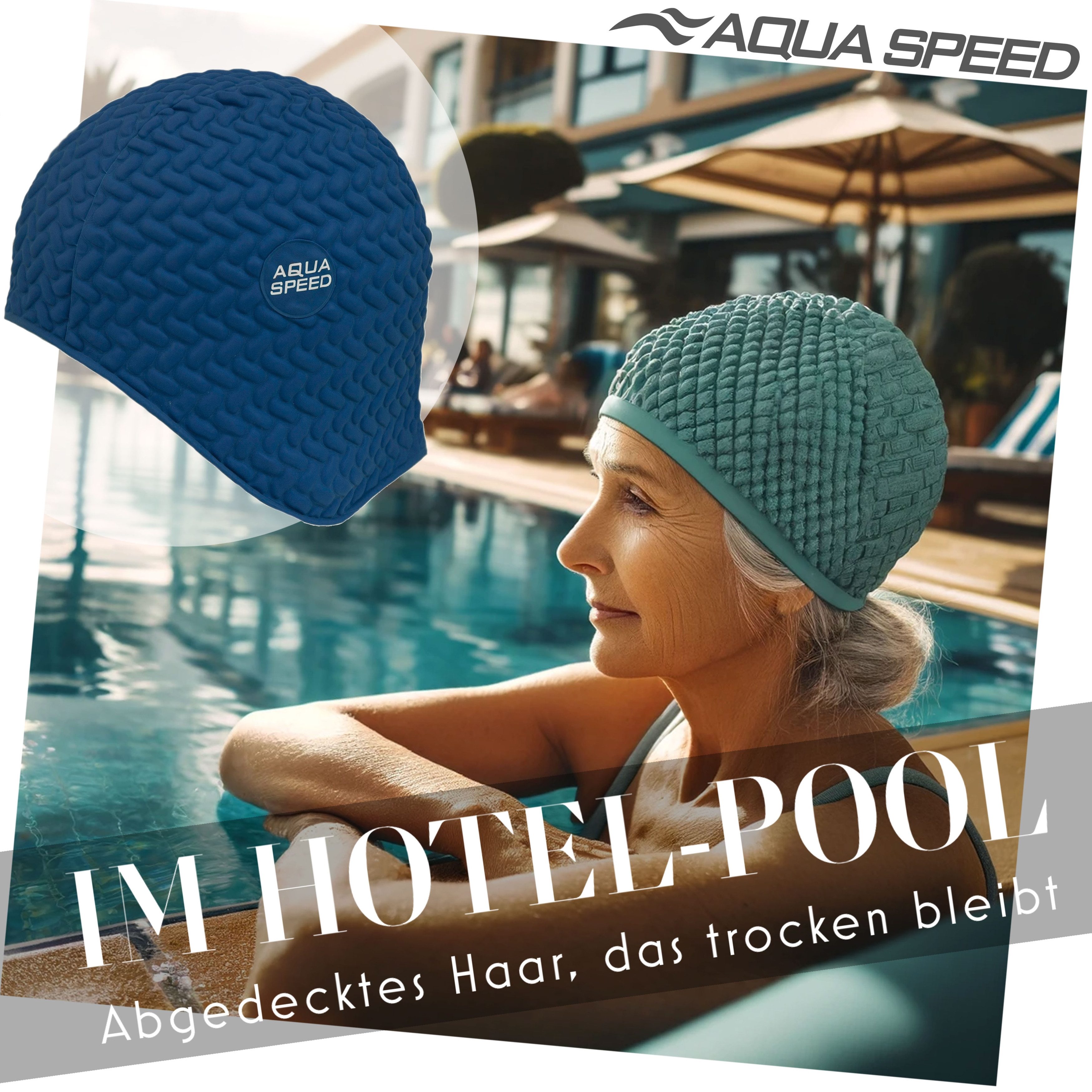 Aqua Speed Badekappe Bombasic / Bombastic TIC TAC (Schwimmkappe für Aqua Fitness), Elastische Aqua Fitness Schwimmhaube
