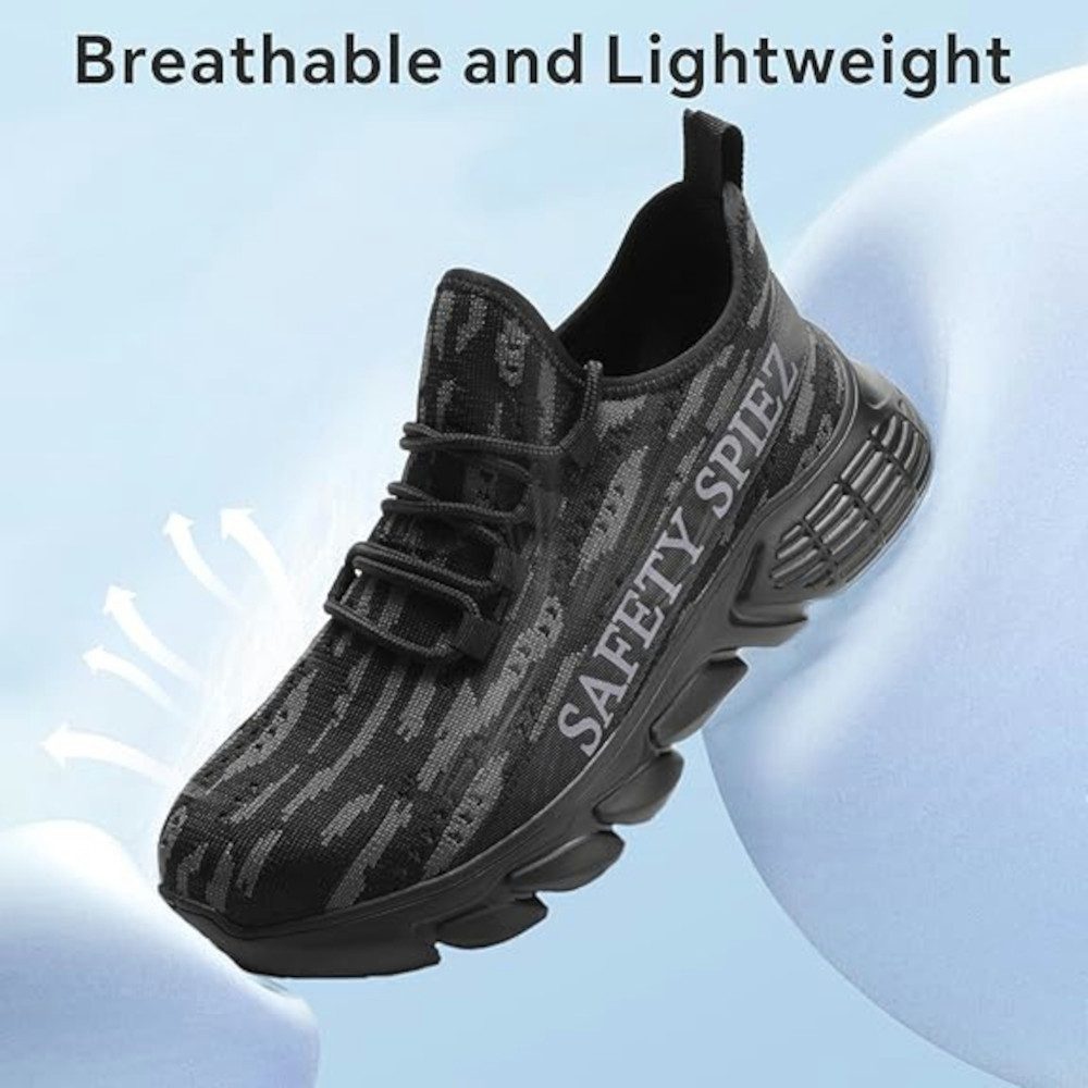 UE Stock Unisex Leichte atmungsaktive Arbeitsschuhe Sneaker Gr. 37 Schwarz Grau Arbeitsschuh perfekt für verschiedene Arbeitsumgebungen – Bild 2 von 5