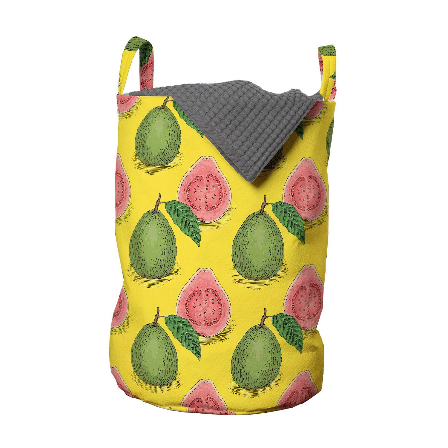 Reife Wäschesäckchen Wäschekorb für Griffen Waschsalons, Guava Abakuhaus Kordelzugverschluss mit Tropisch Früchte Blatt