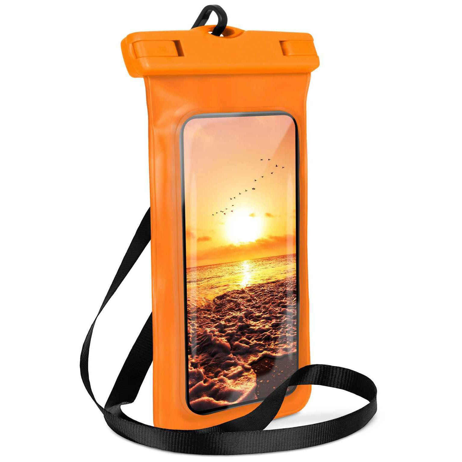 ONEFLOW Handyhülle für Redmi Note 10 Pro Wasserdichte Tasche BeachBag Orange 6,67 Zoll, Hülle mit Touch Kamera Fenster IPX8 Unterwasser-Tasche zum Schwimmen