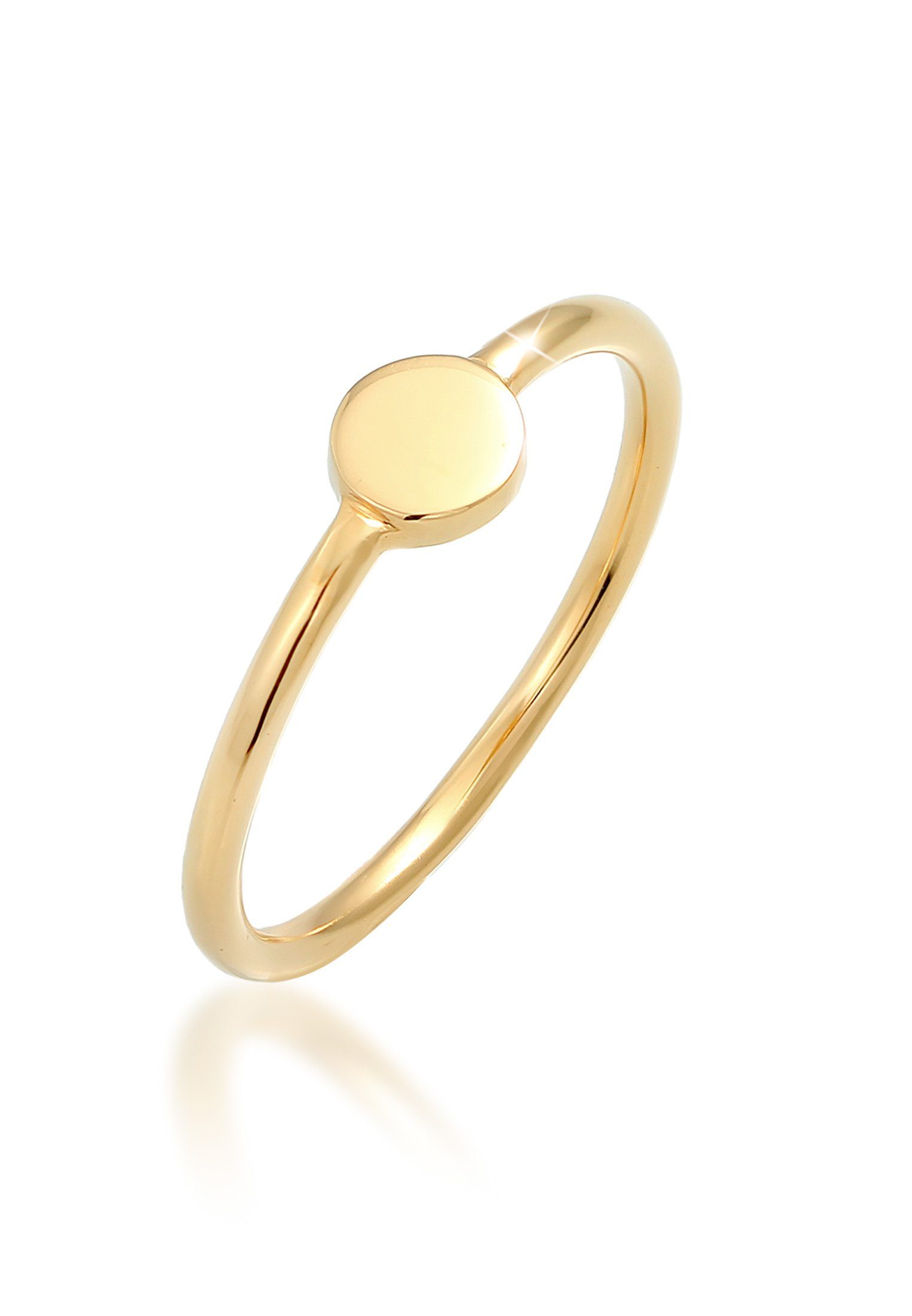 Fingerring Plättchen Kreis Geo Basic 925 Silber