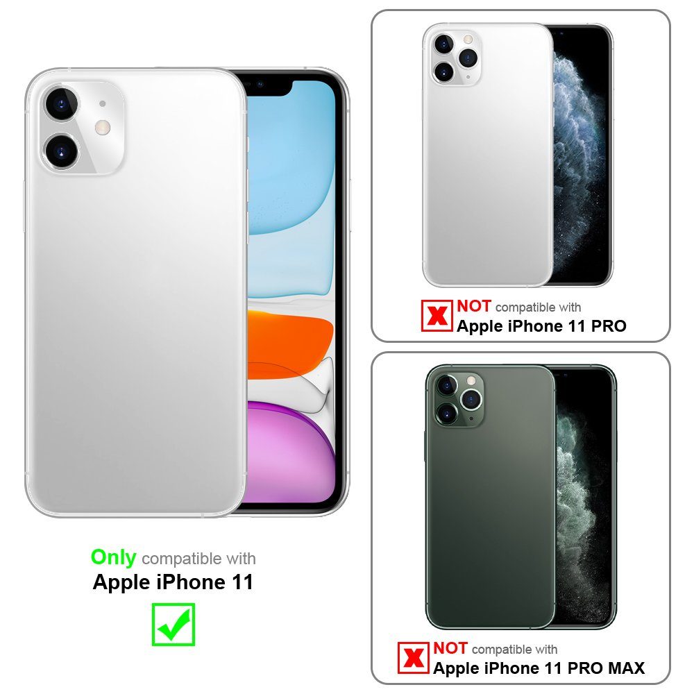 Cadorabo Handyhülle für iPhone 11 Hülle Apple iPhone 11, Hülle Schutzhülle Blumen Flower mit Standfunktion Kartenfach Magnet