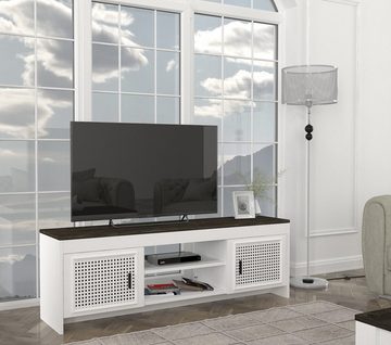 moebel17 Lowboard TV Lowboard Done Weiß Rebab, Auf dem TV Lowboard können Fernseher bis zu 60 Zoll aufgestellt werden