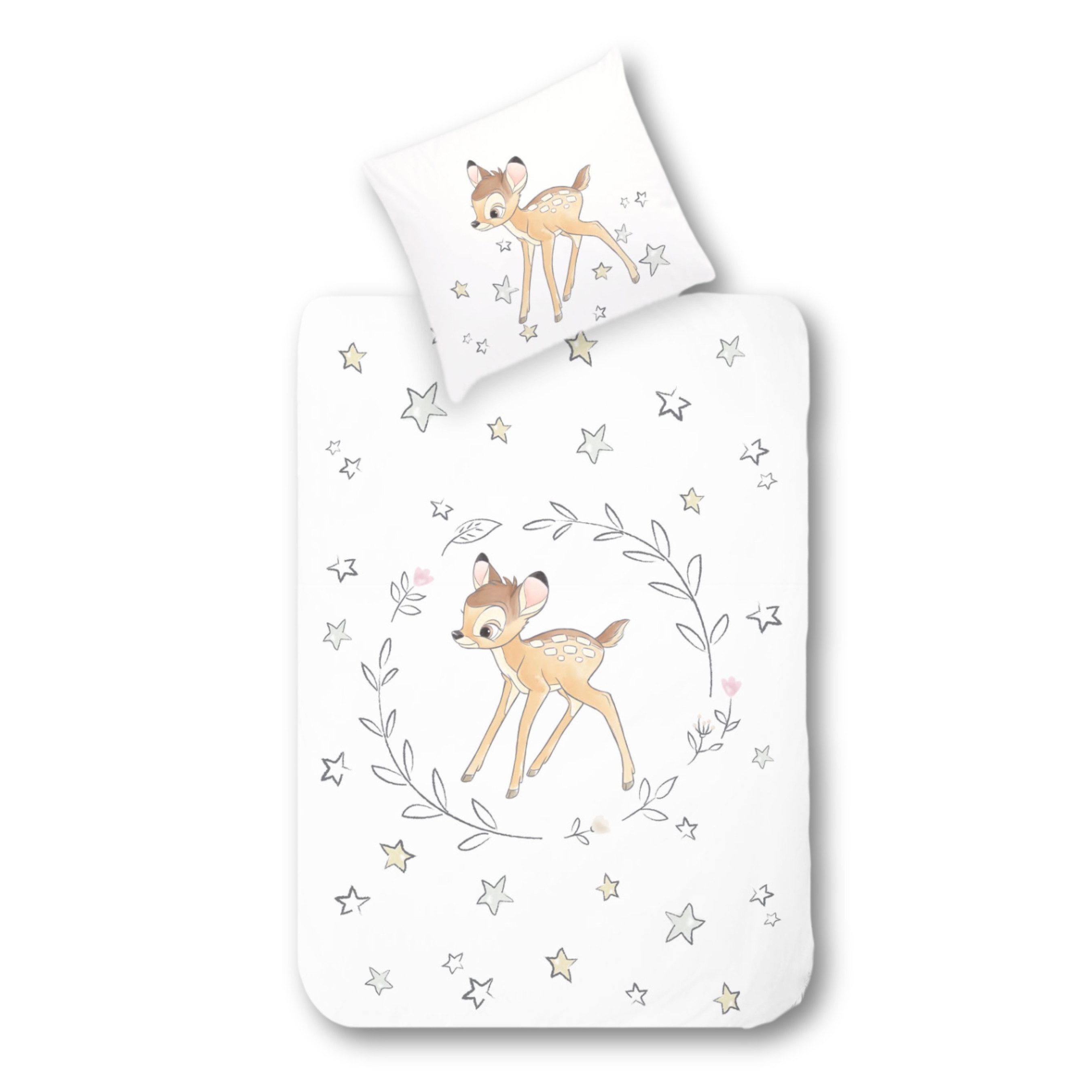 MTOnlinehandel Kinderbettwäsche "Stars" Bambi & Klopfer, Biber/ Flanell in günstig online kaufen