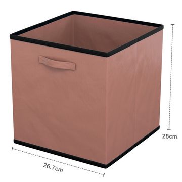 Intirilife Aufbewahrungsbox (6 St), Faltbare Aufbewahrungsbox ohne Deckel - Braun