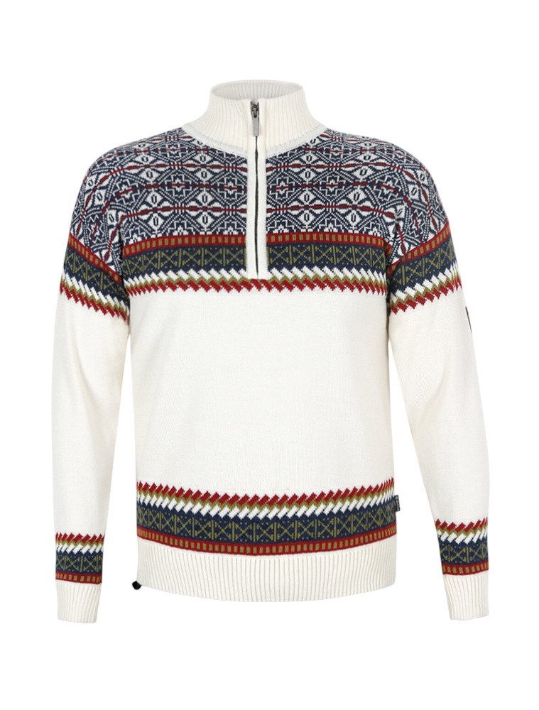 kama Sweater Pullover 4097 Half Zip mit Nordischen Muster (Merinowolle, sehr warm)
