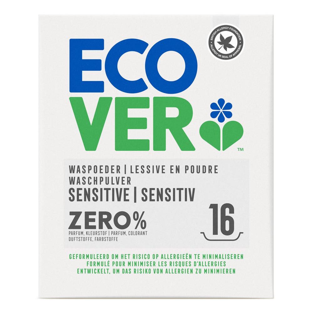 Ecover Zero - Waschpulver Sensitiv 16WL 1,2Kg Vollwaschmittel