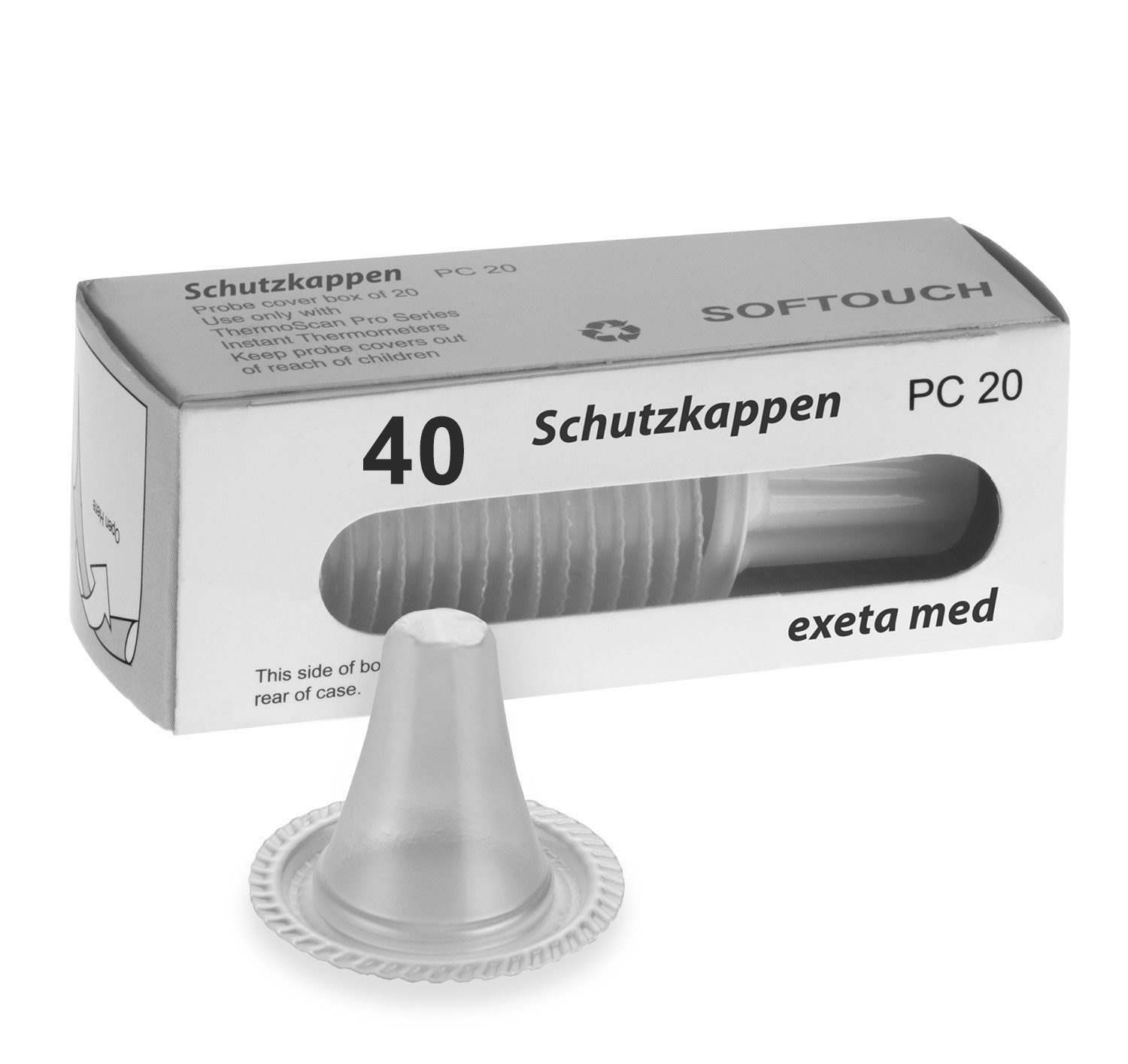 Fieberthermometer Exeta Ersatzschutzkappen geeignet f Braun Thermoscan 40x 80x 100x 200x