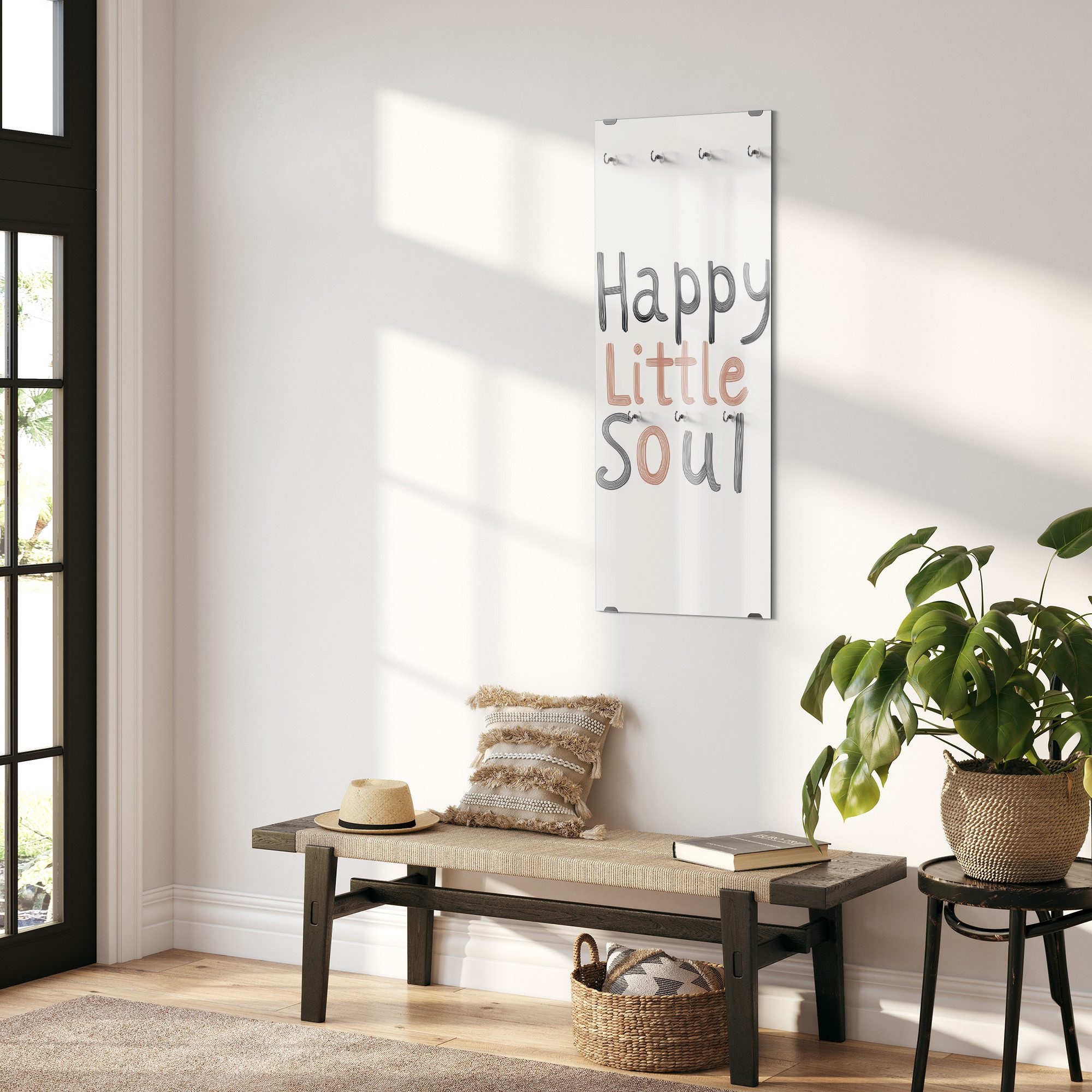 DEQORI Kleiderhaken 'Glückliche Kinderseele', Glas Garderobe hängend Flur Jackenhalter modern Wandgarderobe Haken