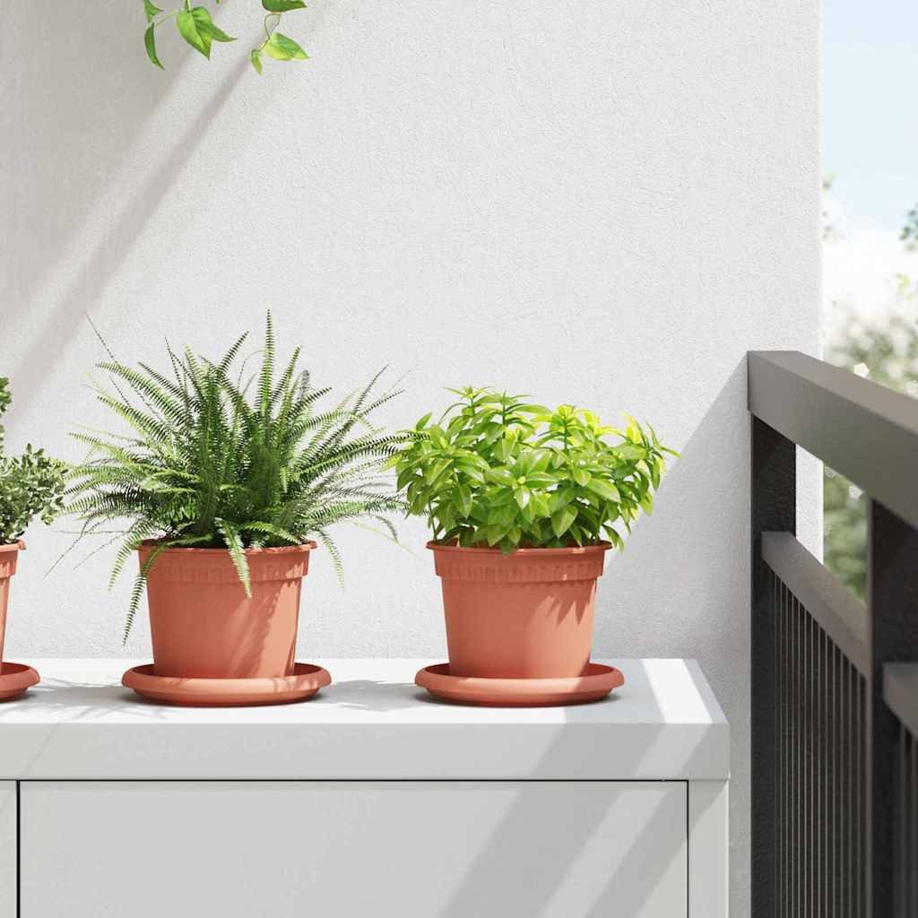 furnicato Blumentopf Runder 12,5 x 10 cm Ziegelrot, Blumenkübel mit Abflusslöchern für deinen Garten oder Balkon