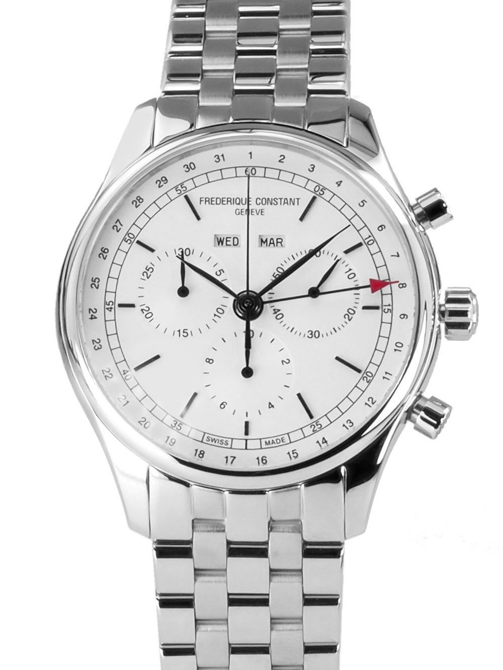 Frederique Constant Schweizer Uhr FC-296SW5B6B CLASSICS CHRONOGRAPH TRIPLE CALENDAR 40 mm Ø Classics Chronograph Triple Calendar, Stoppfunktion, Monat-, Wochentag- und Datumanzeige
