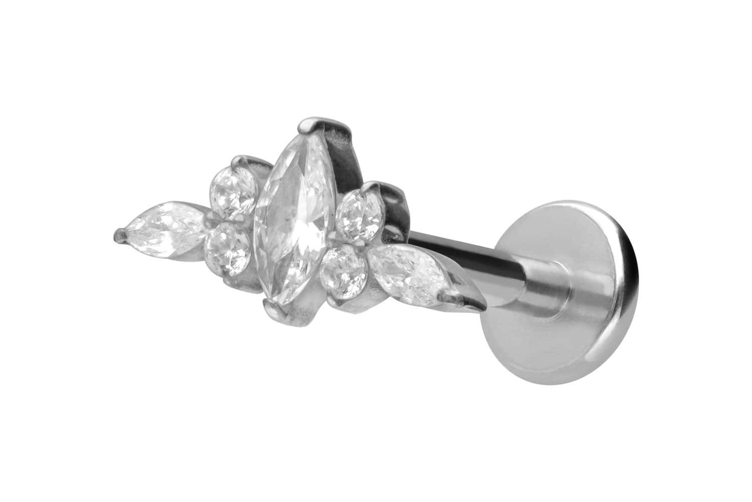 Piercing-Set Titan Labret mit Innengewinde DESIGN