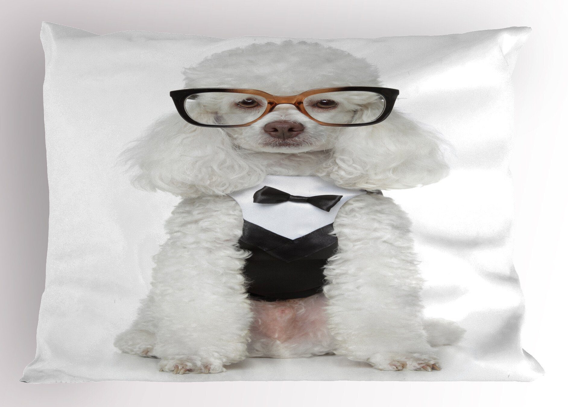 Dekorativer Pudel Kopfkissenbezug, Tuxedo Gedruckter Hund Abakuhaus Size Stück), Kissenbezüge Queen in Präparierte (1