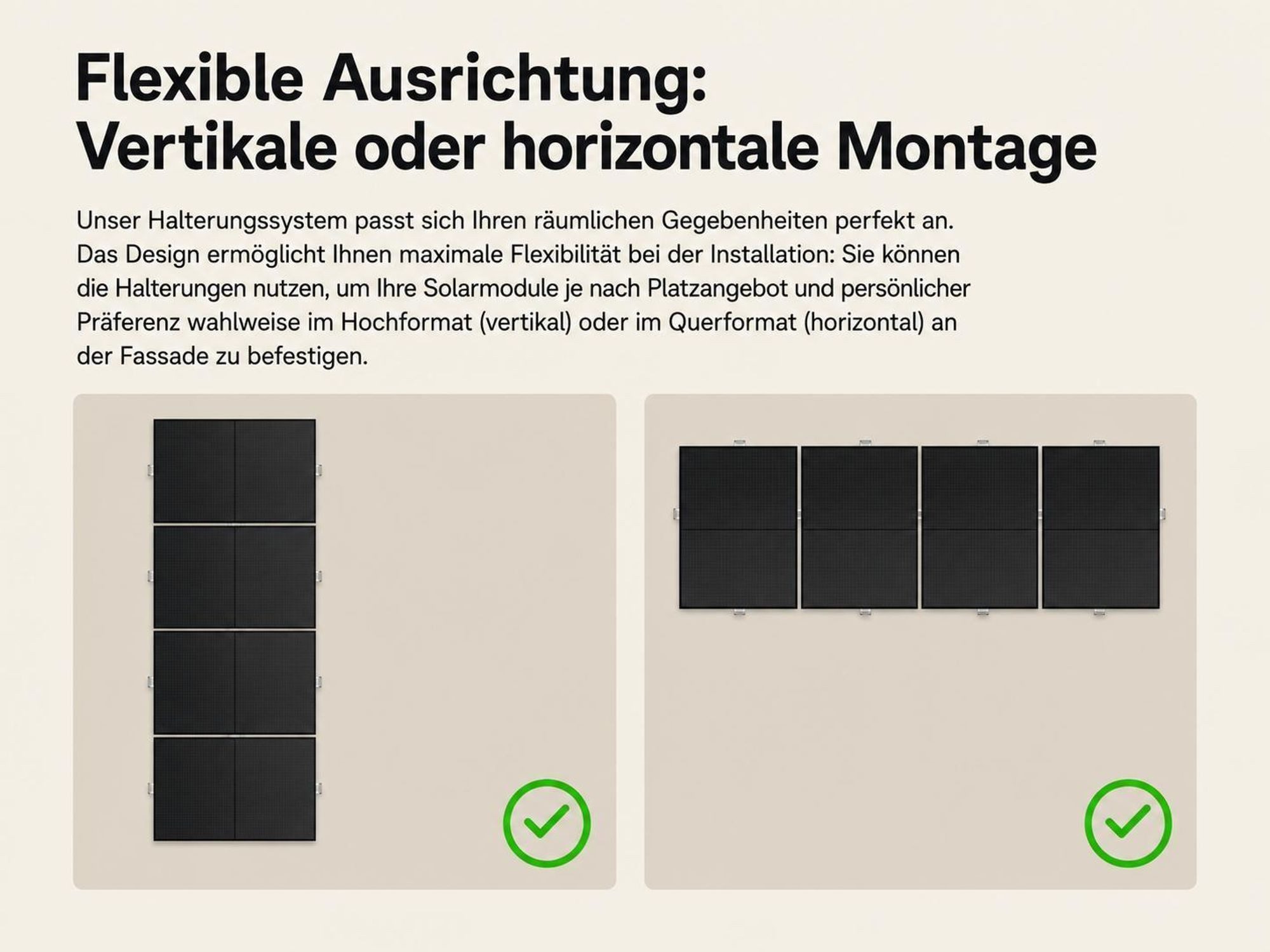 POWERNESS Solarmodul-Halterung Fischer Fassadenhalterung für Balkonkraftwerk, (Solarmodul Wandhalterung, 2-tlg., Photovoltaik Halterung für Fassadenmontage, Aluminium, verschiedene Modulanzahlen)