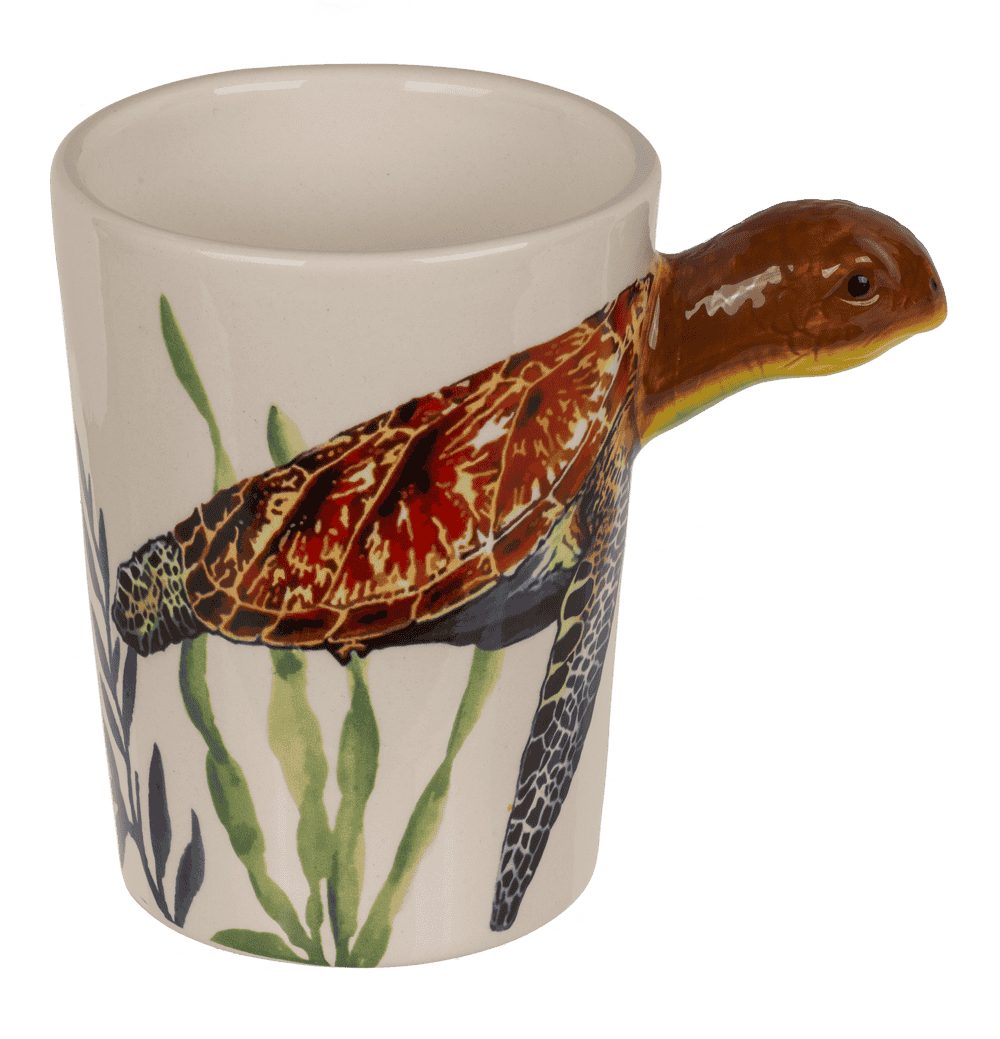 Marabellas Shop Tasse Kaffetasse ca. 300 ml mit 3D Meereswelt Design Tasse Kindertasse, Steingut, mit 3D Darstellung