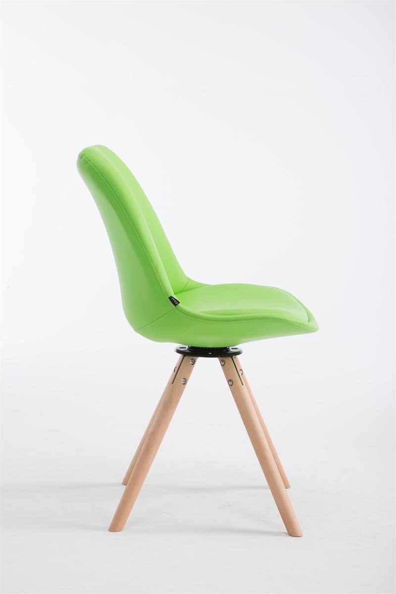 TPFLiving Besucherstuhl mit - Cala grün - Natura Esszimmerstuhl Sitzfläche (Küchenstuhl Gestell: gepolsterter Sitzfläche: Wohnzimmerstuhl), - - Kunstleder rund hochwertig Konferenzstuhl Buchenholz