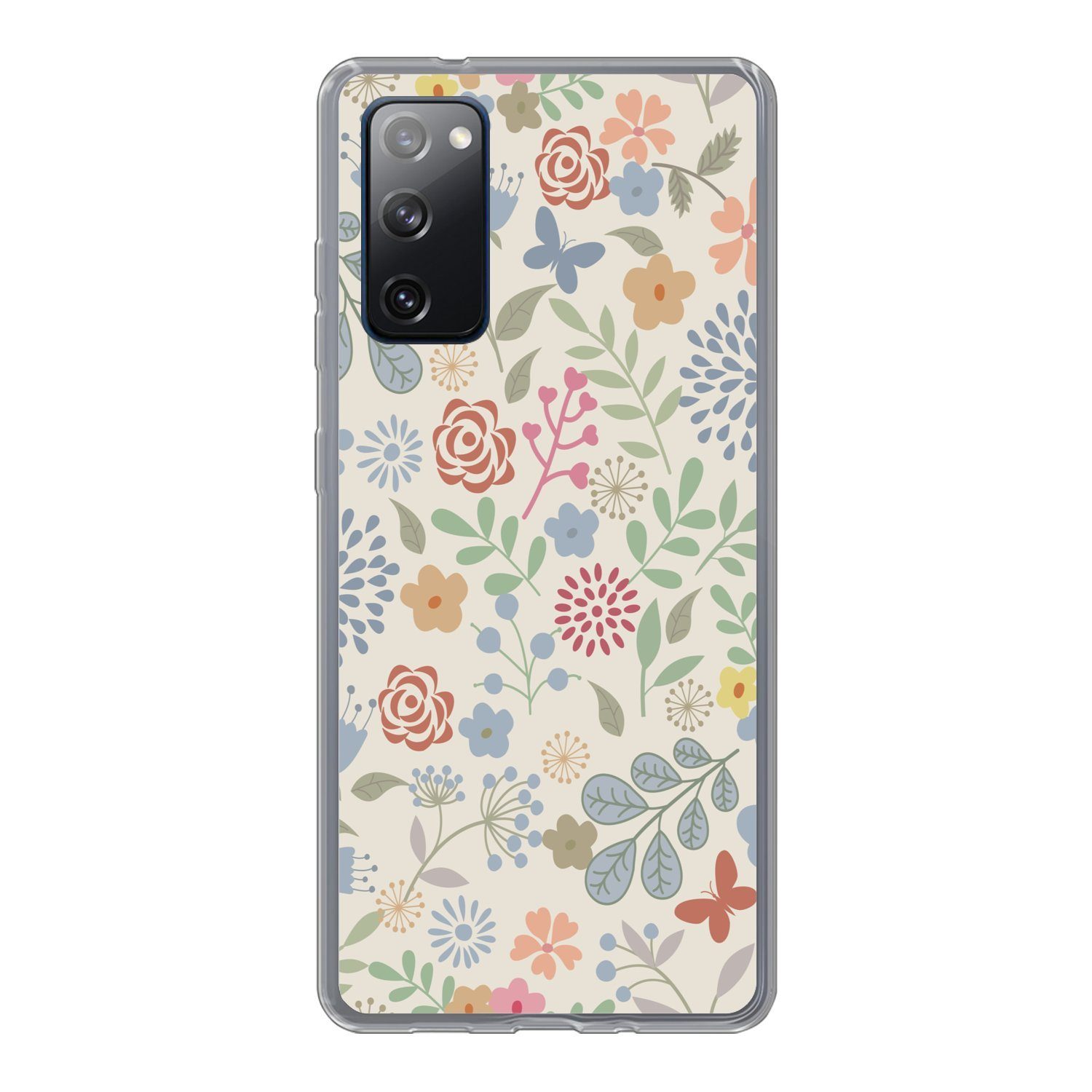 MuchoWow Handyhülle für Samsung Galaxy S20 FE Eine Blumenmuster-Illustration mit vielen Bl, Phone Case, Silikon, Schutzhülle Dünn