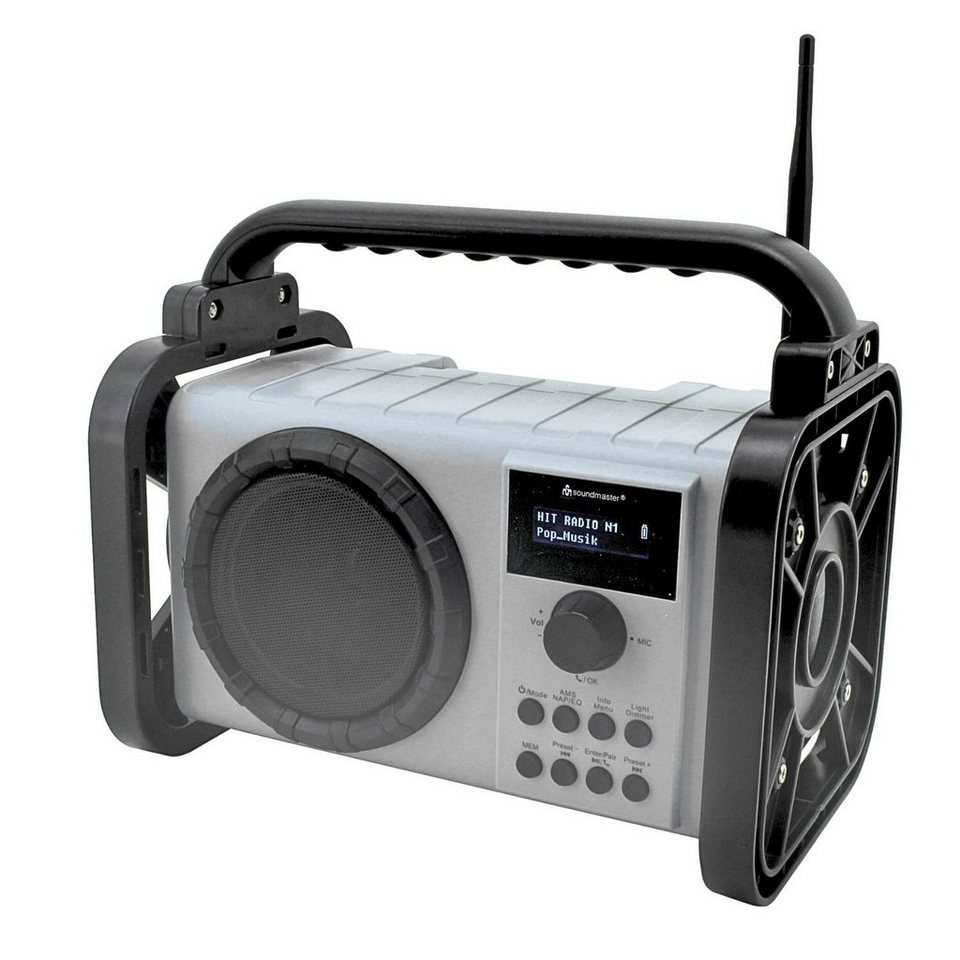 Soundmaster DAB80SG Baustellenradio DAB+ Bluetooth Akku IP44  spritzwassergeschützt Digitalradio (DAB) (DAB+, MW, PLL-UKW, FM, AM)