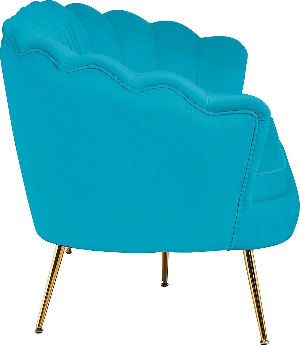 SalesFever 3-Sitzer Clam, extravagantes 180 Muscheldesign, Blau cm Breite