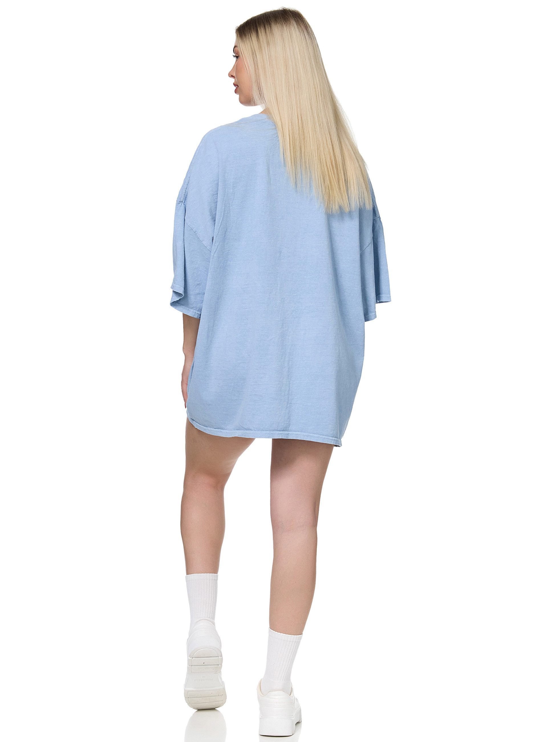 Worldclassca T-Shirt Worldclassca Oversized Print BROOKLYN T-Shirt lang Sommer Oberteil – Bild 4 von 5