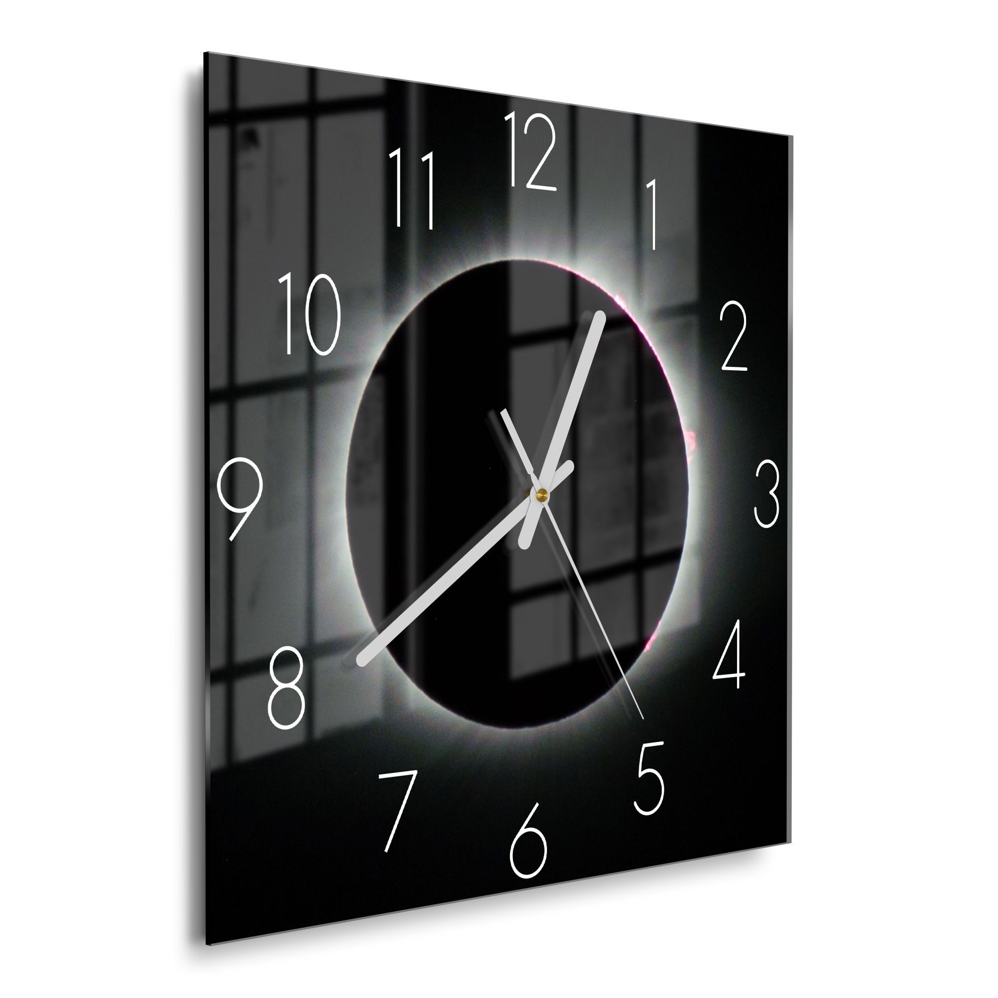 DEQORI Wanduhr 'Sonnenfinsternis' (Glas Glasuhr modern günstig online kaufen