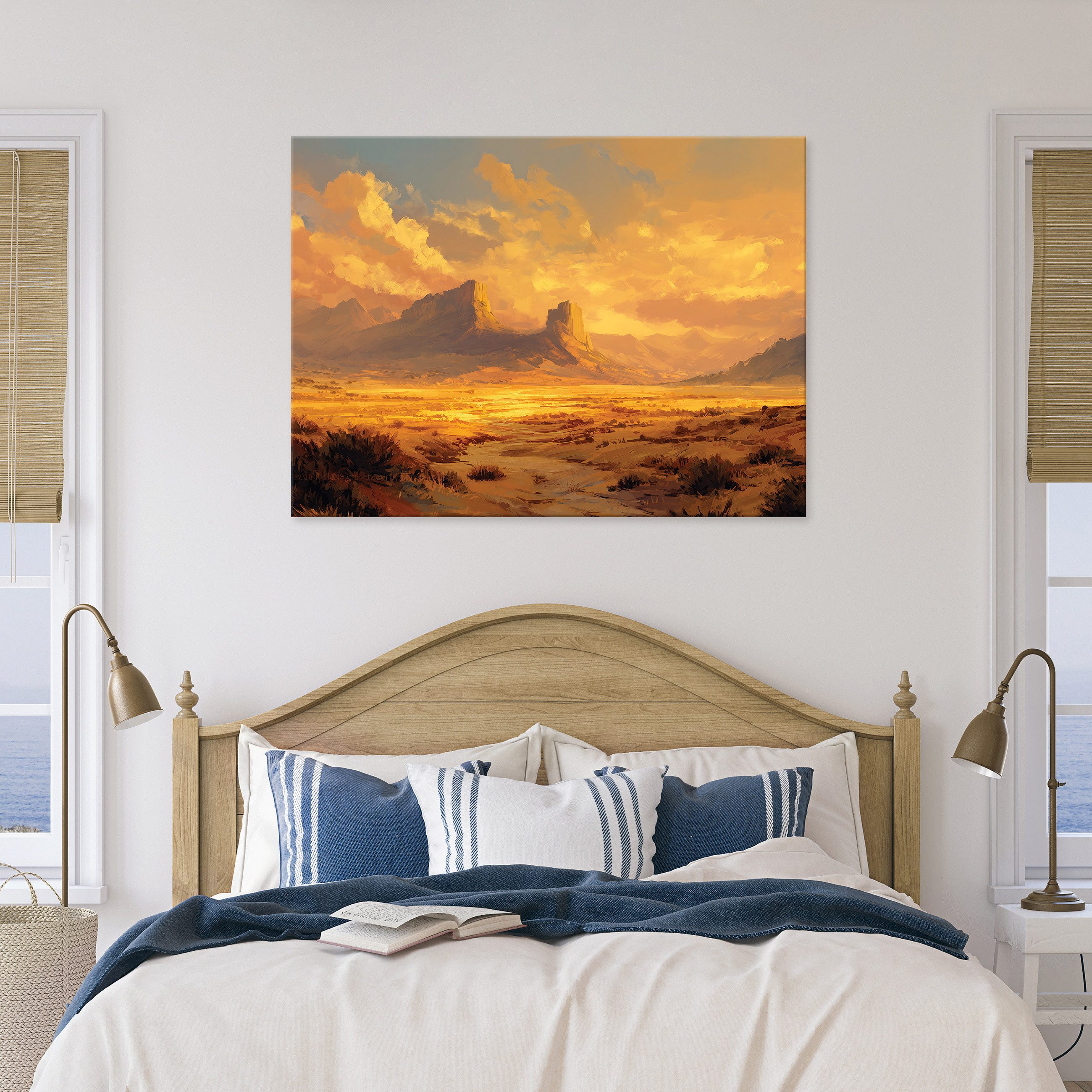 Wallarena Leinwandbild Sonnenuntergang Gelb Natur Modern Wandbilder Wand De günstig online kaufen