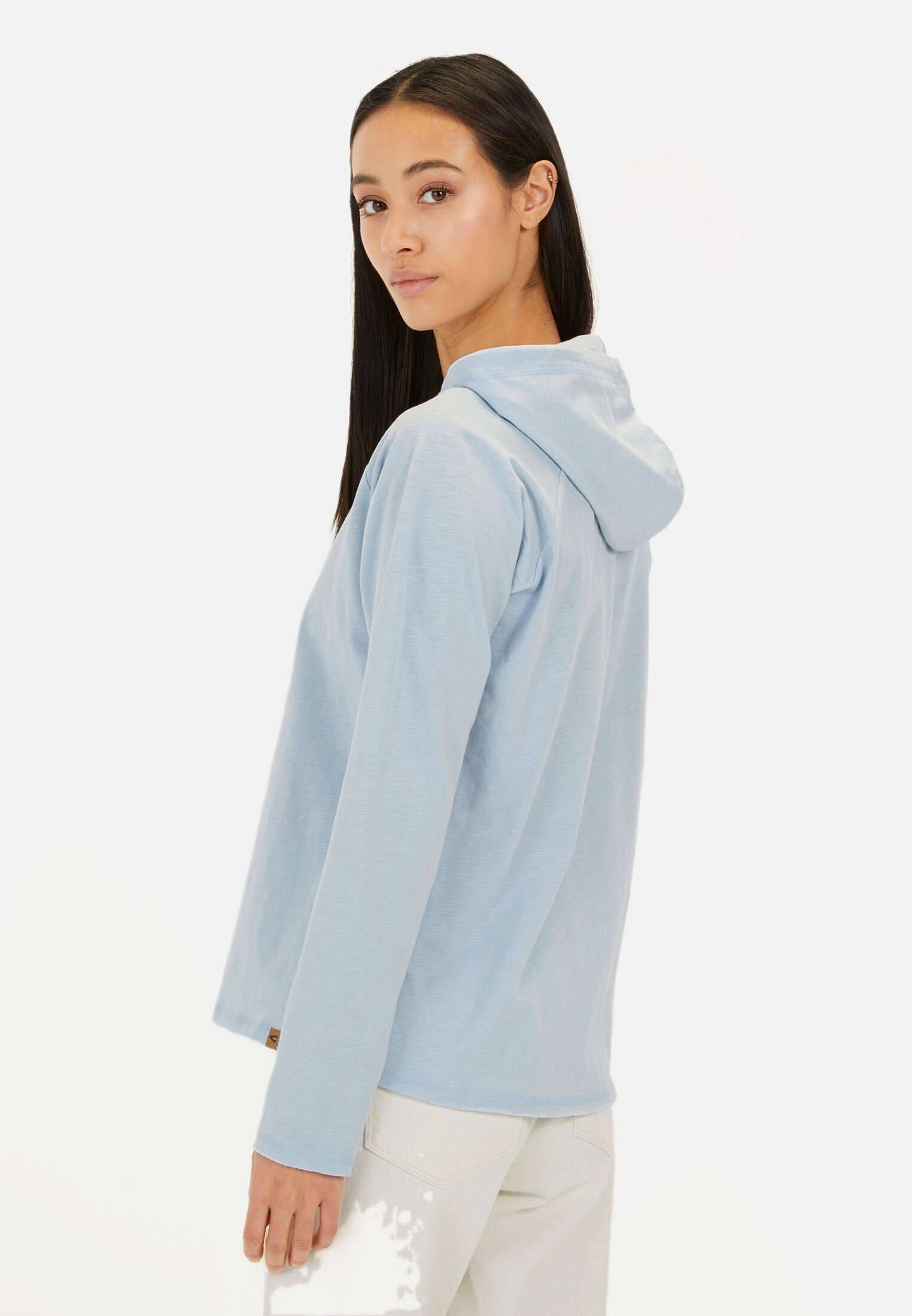 camel active Hoodie aus reiner Baumwolle Langarm Kapuze günstig online kaufen