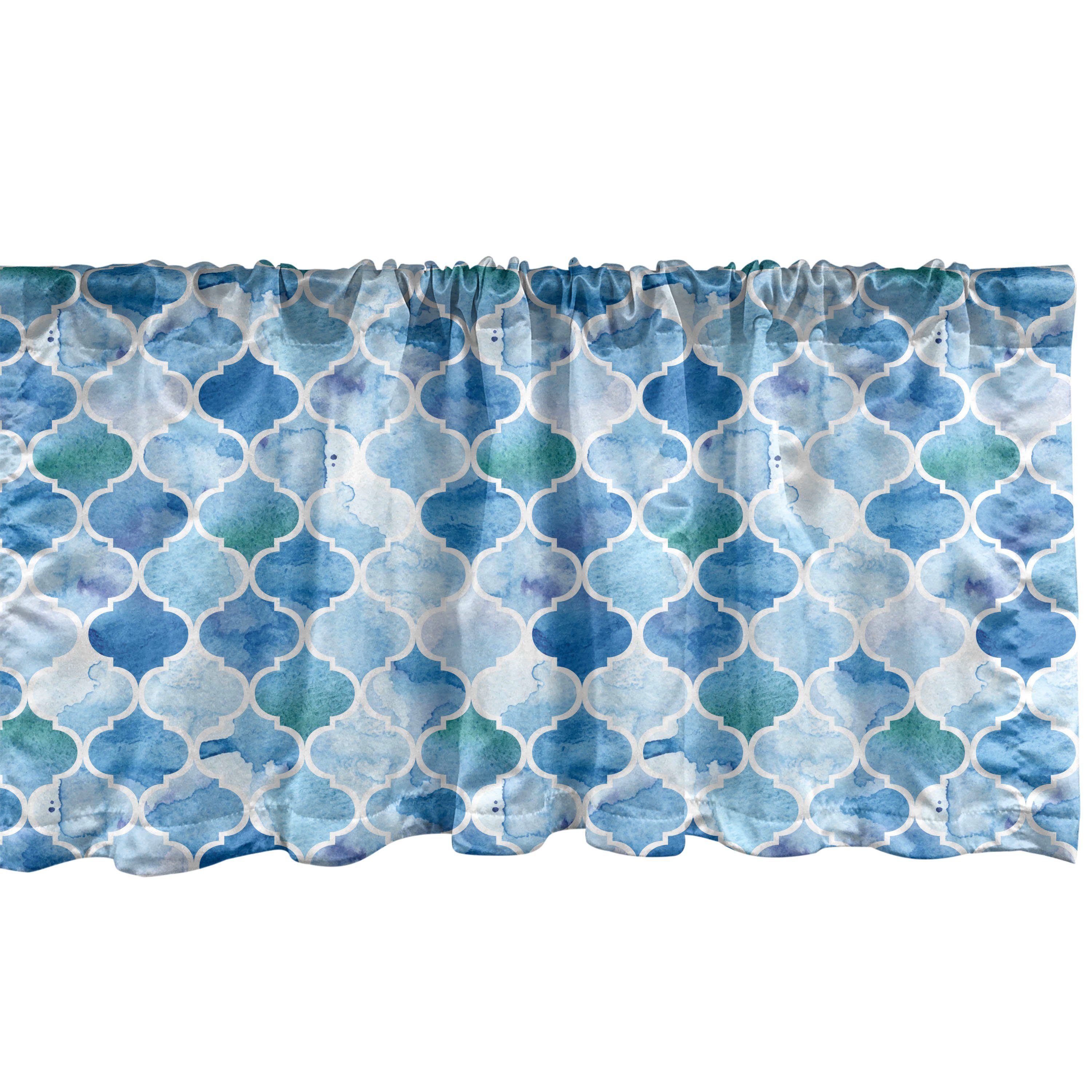 Scheibengardine Vorhang Volant für Küche Schlafzimmer Dekor mit Stangentasche, Abakuhaus, Microfaser, marokkanisch Mosaik-Muster | Scheibengardinen