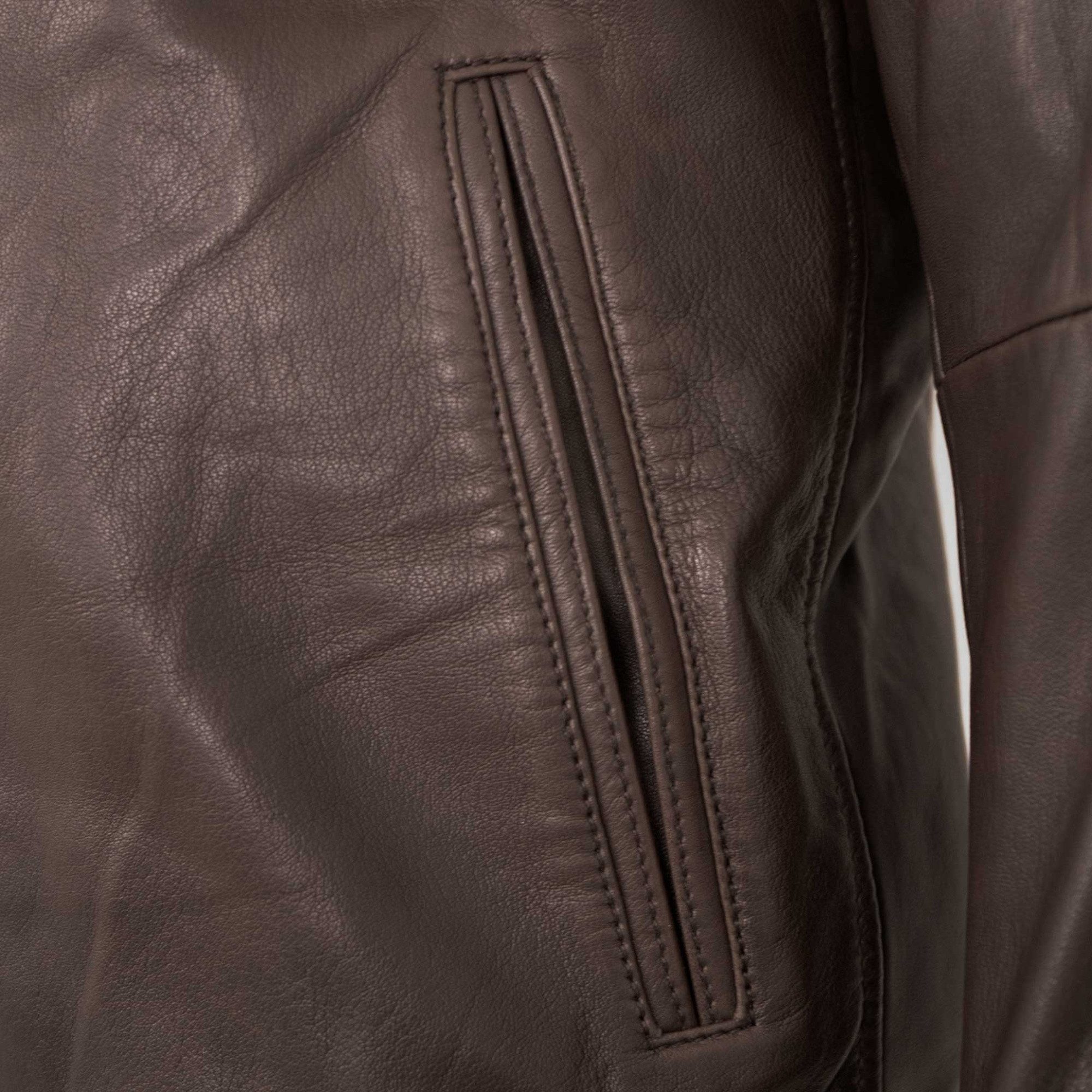 Maddox Lederjacke Carlos MADDOX - Herren Lederjacke Blouson Lammnappa braun