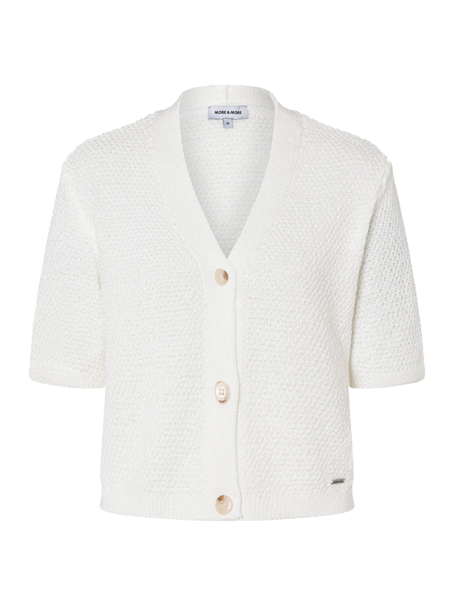 MORE&MORE Strickjacke kurze, shiny Struktur-Strickjacke