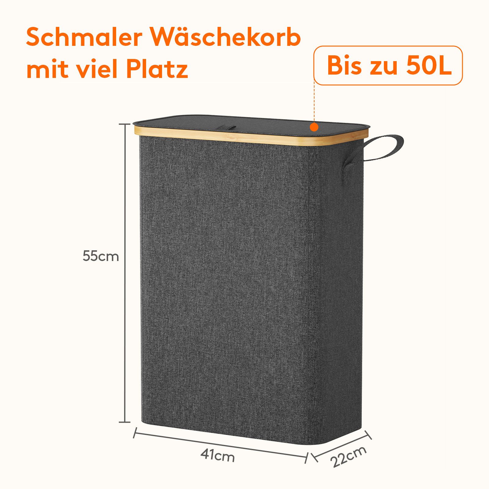Lifewit Wäschebox Wäschekorb Schmal mit Deckel, günstig online kaufen