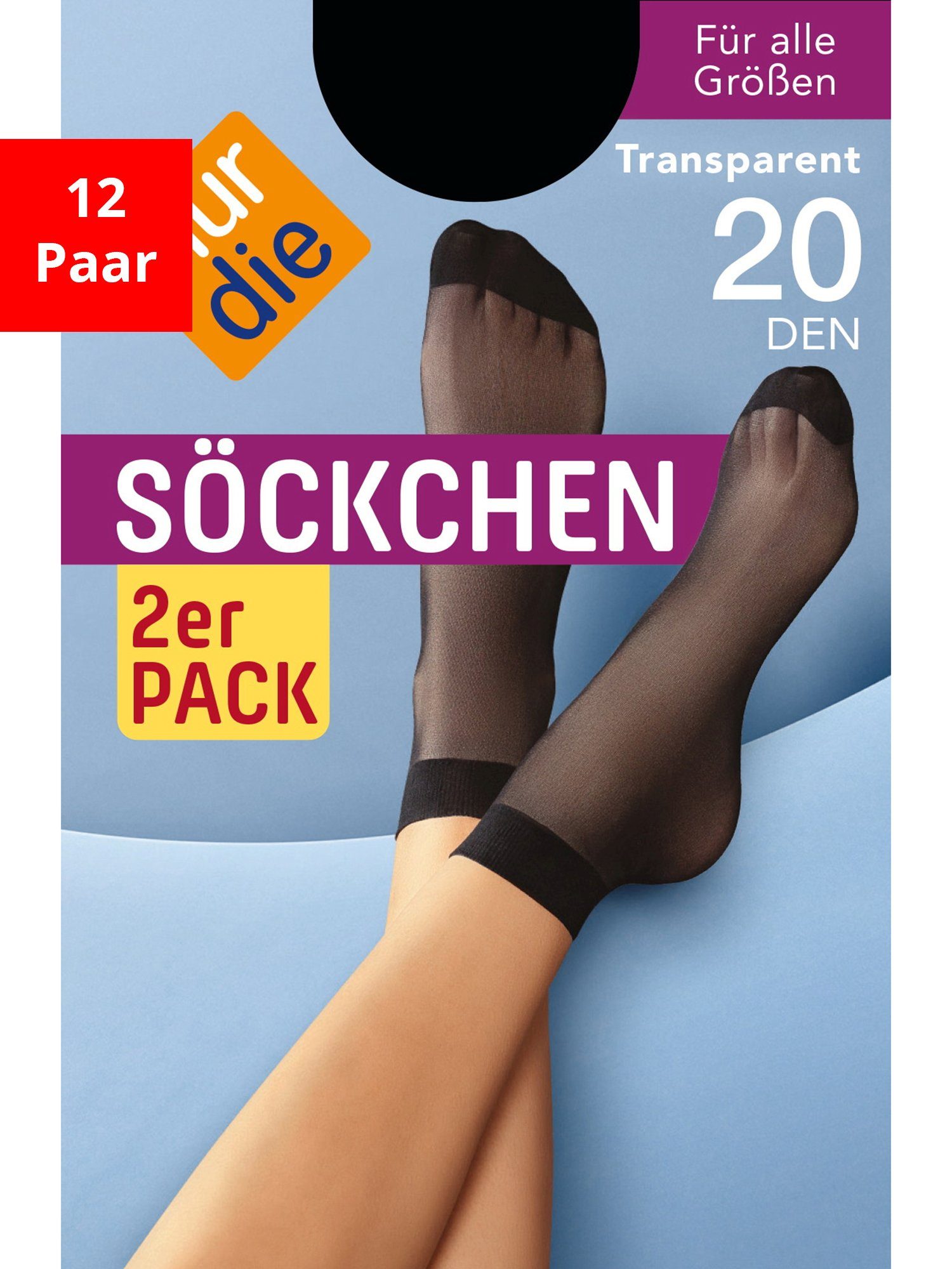Nur Die Sneakersocken Söckchen 20 DEN (12-Paar)