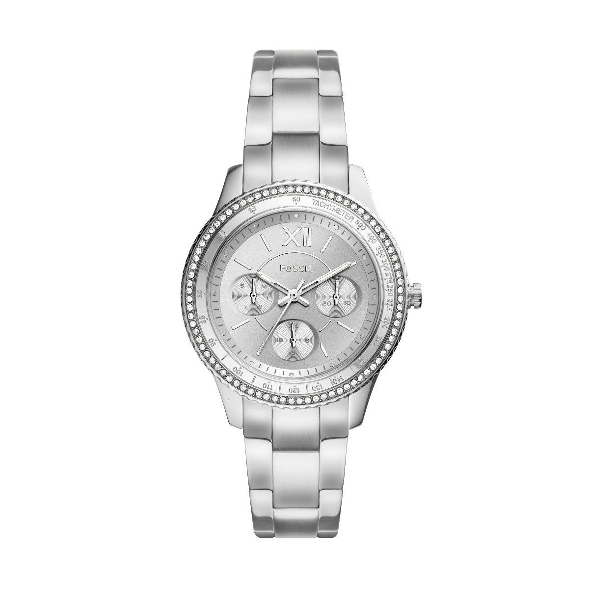 Fossil Multifunktionsuhr ES5108 Damen-Uhr Stella Sport Multifunktion Quarz mit Edelstahl-Armban