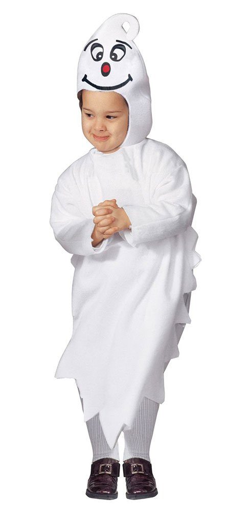 Karneval-Klamotten Kostüm Geist Gespenster in weiß für Kleinkinder, Halloween Gespenst Kinderkostüm mit passender Kapuze