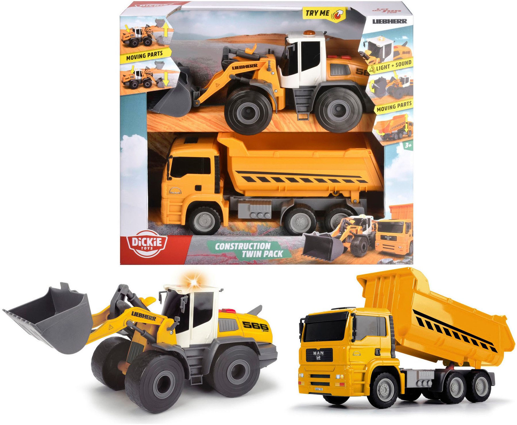 Dickie Toys Spielzeug-Baumaschine Construction Twin Pack, günstig online kaufen