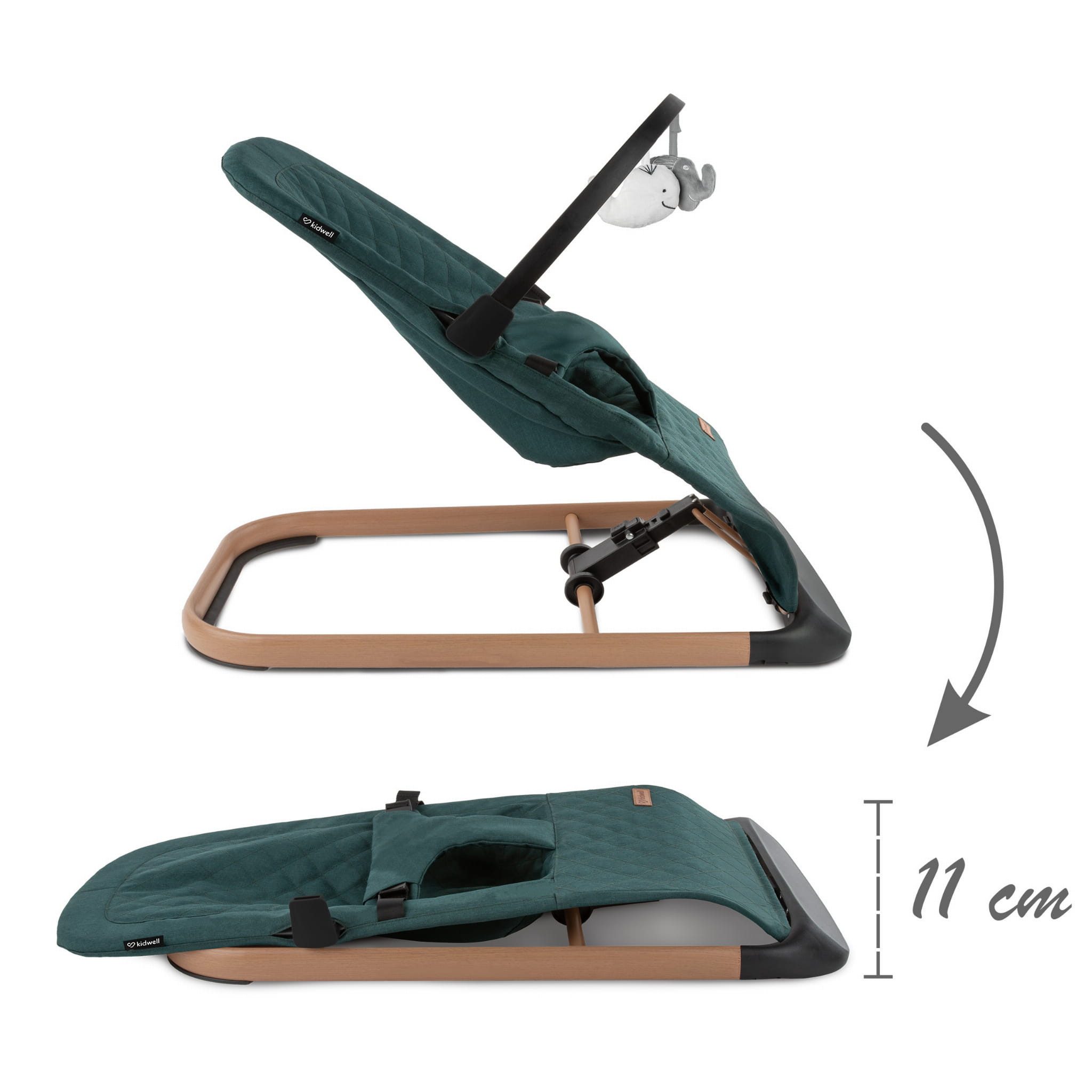 COIL Babywippe Baby Bouncer, Babyschaukel, Schaukelstuhl, 3-Stufen-Verstellung, Anti-Rutsch-Elemente, ergonomische Polsterung
