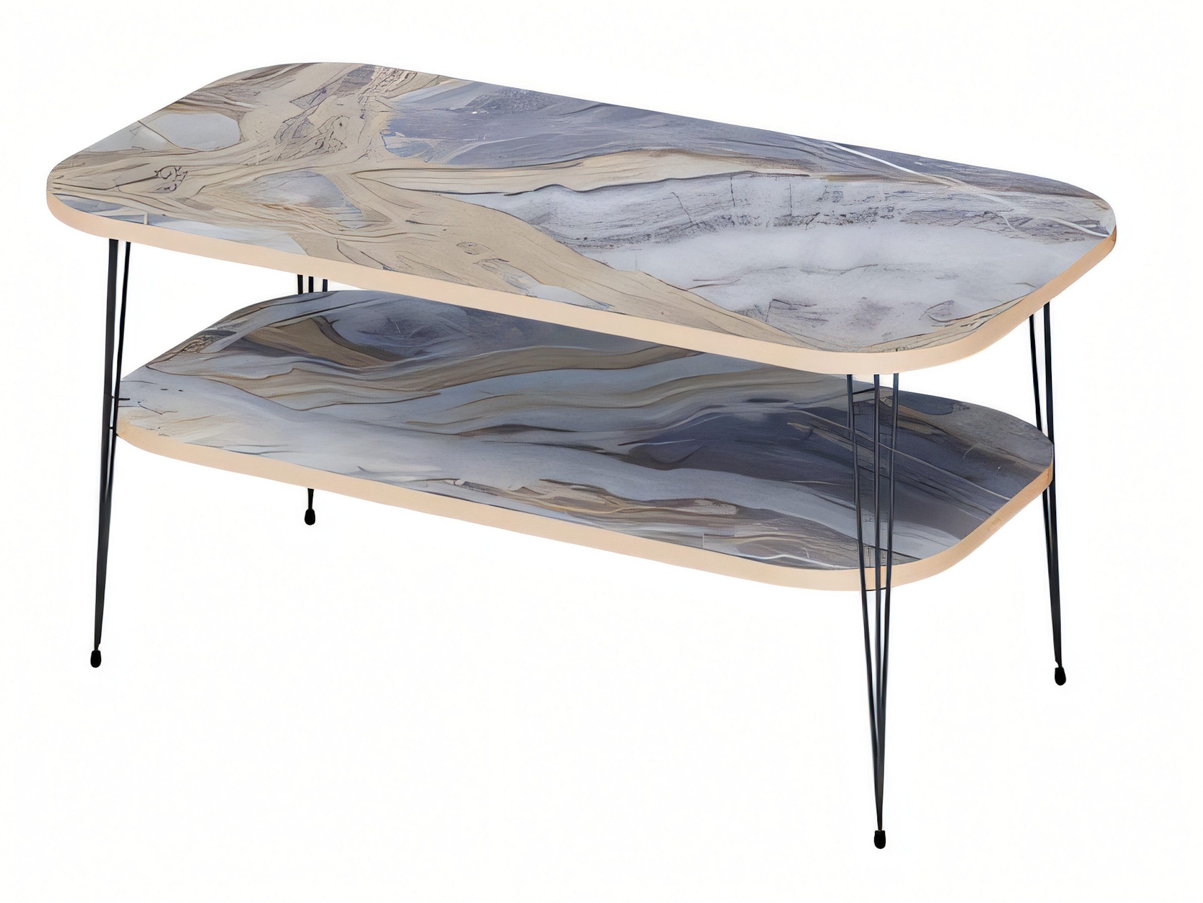 JVmoebel Couchtisch Moderner bunter Couchtisch aus Holz mit lebendigen Farben, Made in Europe