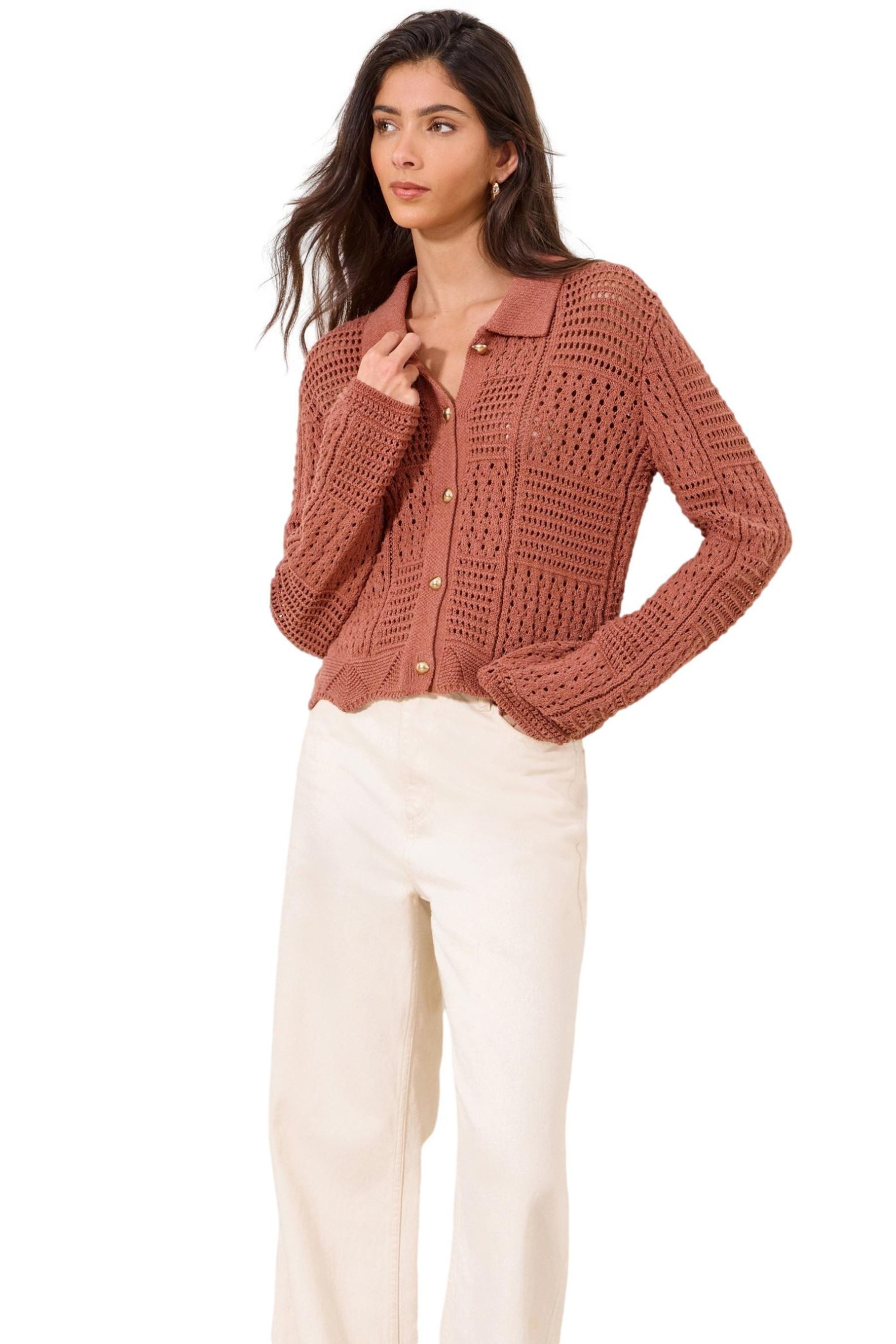 Strickjacke Lipsy geknöpfte Strickjacke mit Kragen