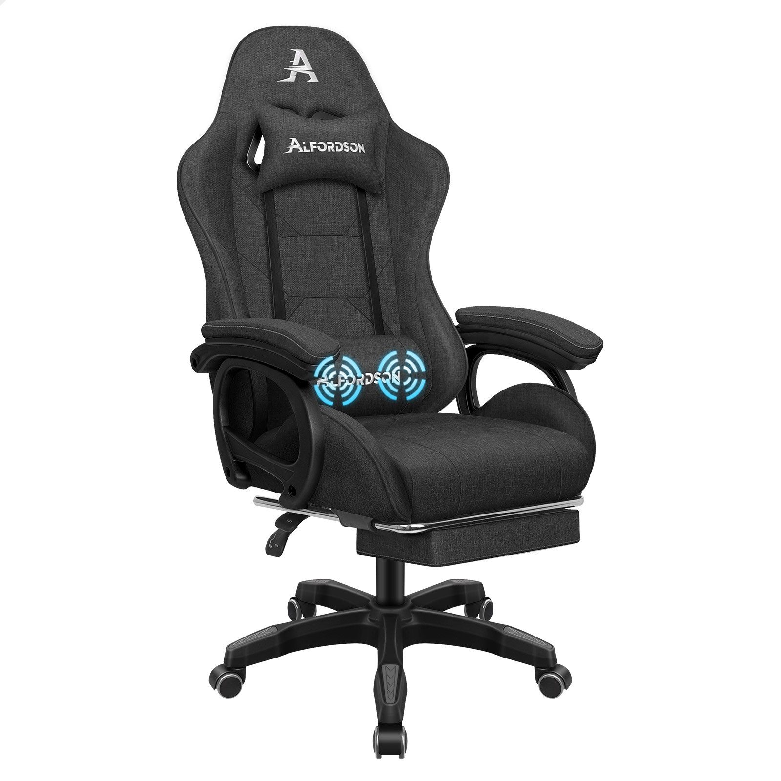 ALFORDSON Gaming-Stuhl mit Massage-Lordosenstütze, ergonomisch, mit Kopfstü günstig online kaufen