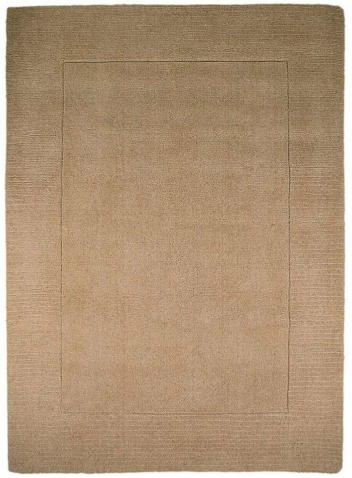 Teppich Siena, FLAIR RUGS, rechteckig, Höhe: 10 mm, mit Bordüre, uni, idealer  Wollteppich für Wohnzimmer, Schlafzimmer